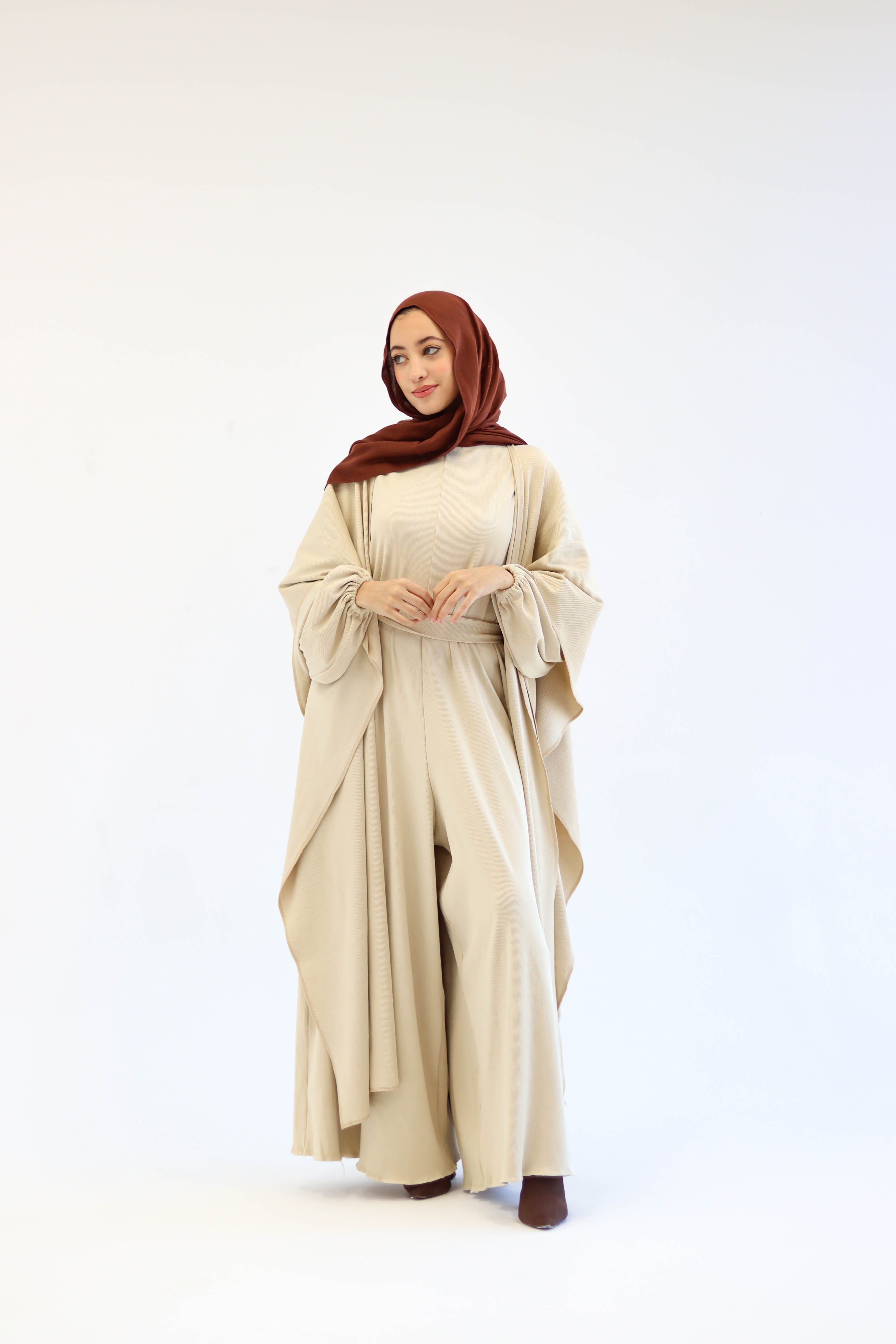 Asiia Set|Cape|Jumpsuit In Beige