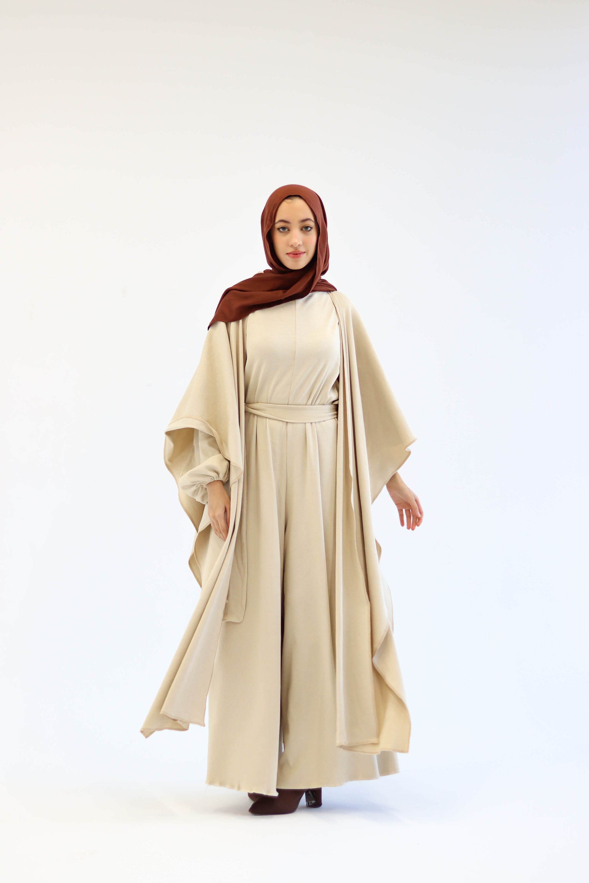 Asiia Set|Cape|Jumpsuit In Beige