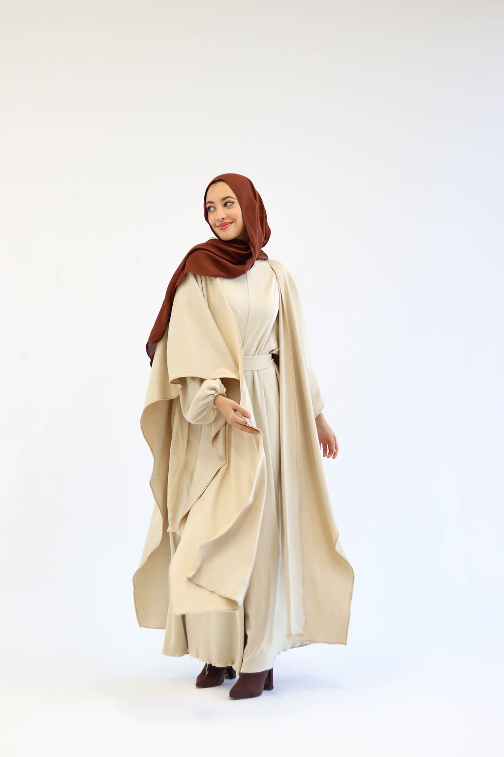 Asiia Set|Cape|Jumpsuit In Beige