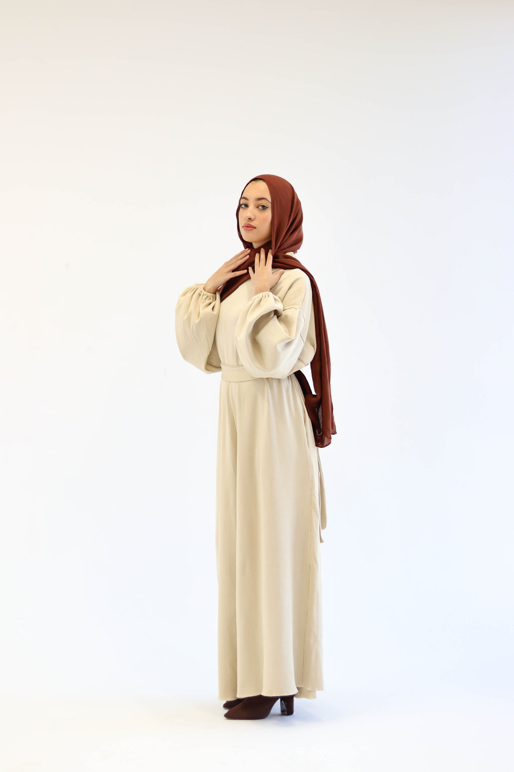 Asiia Set|Cape|Jumpsuit In Beige