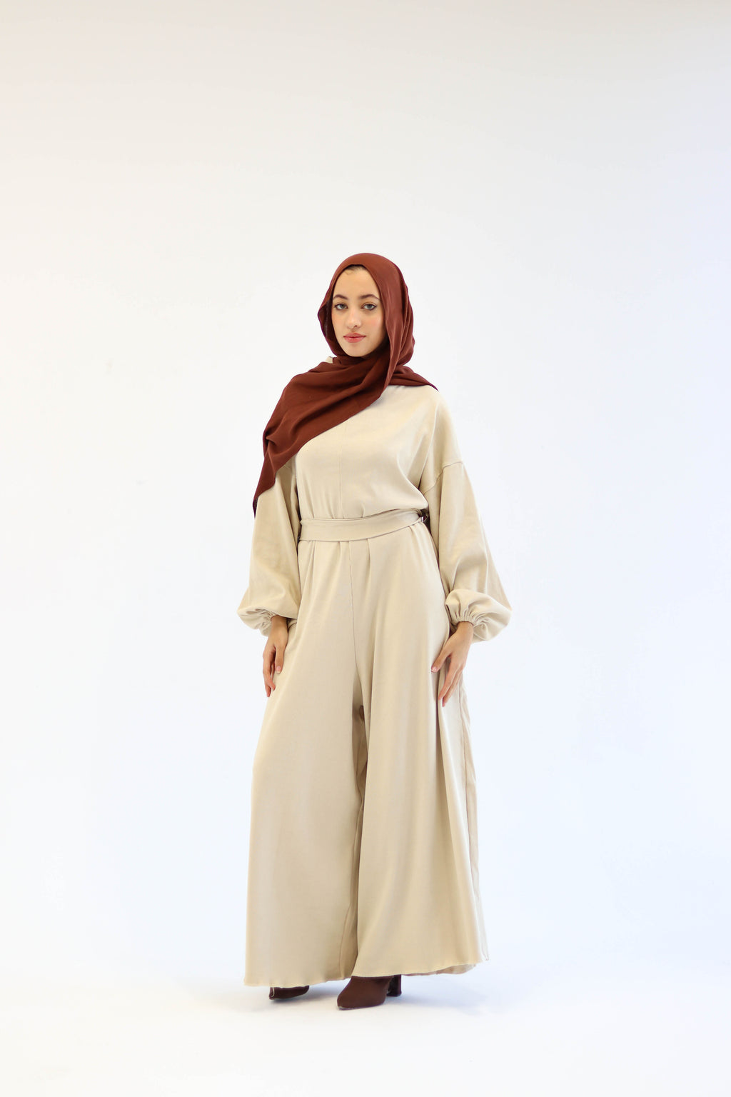Asiia Set|Cape|Jumpsuit In Beige