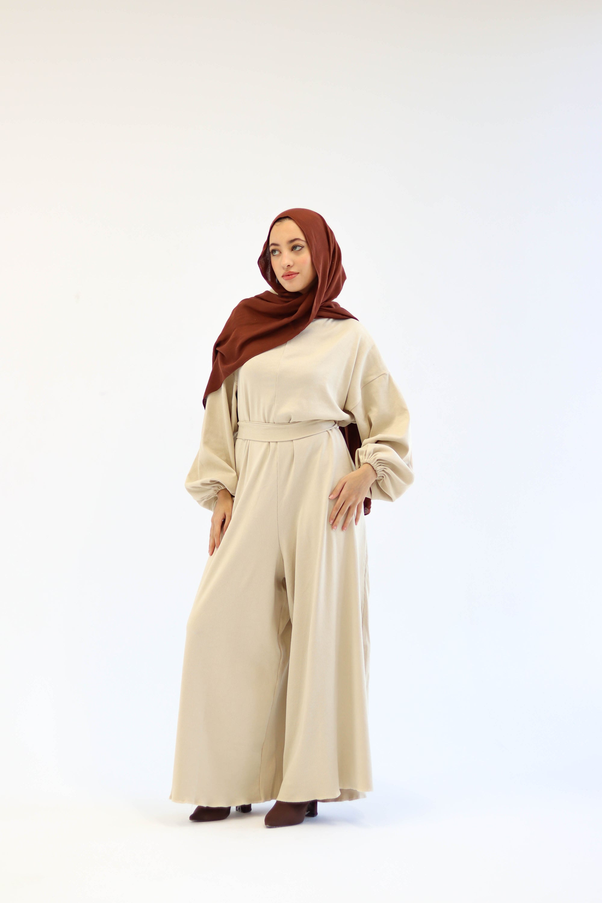 Asiia Set|Cape|Jumpsuit In Beige