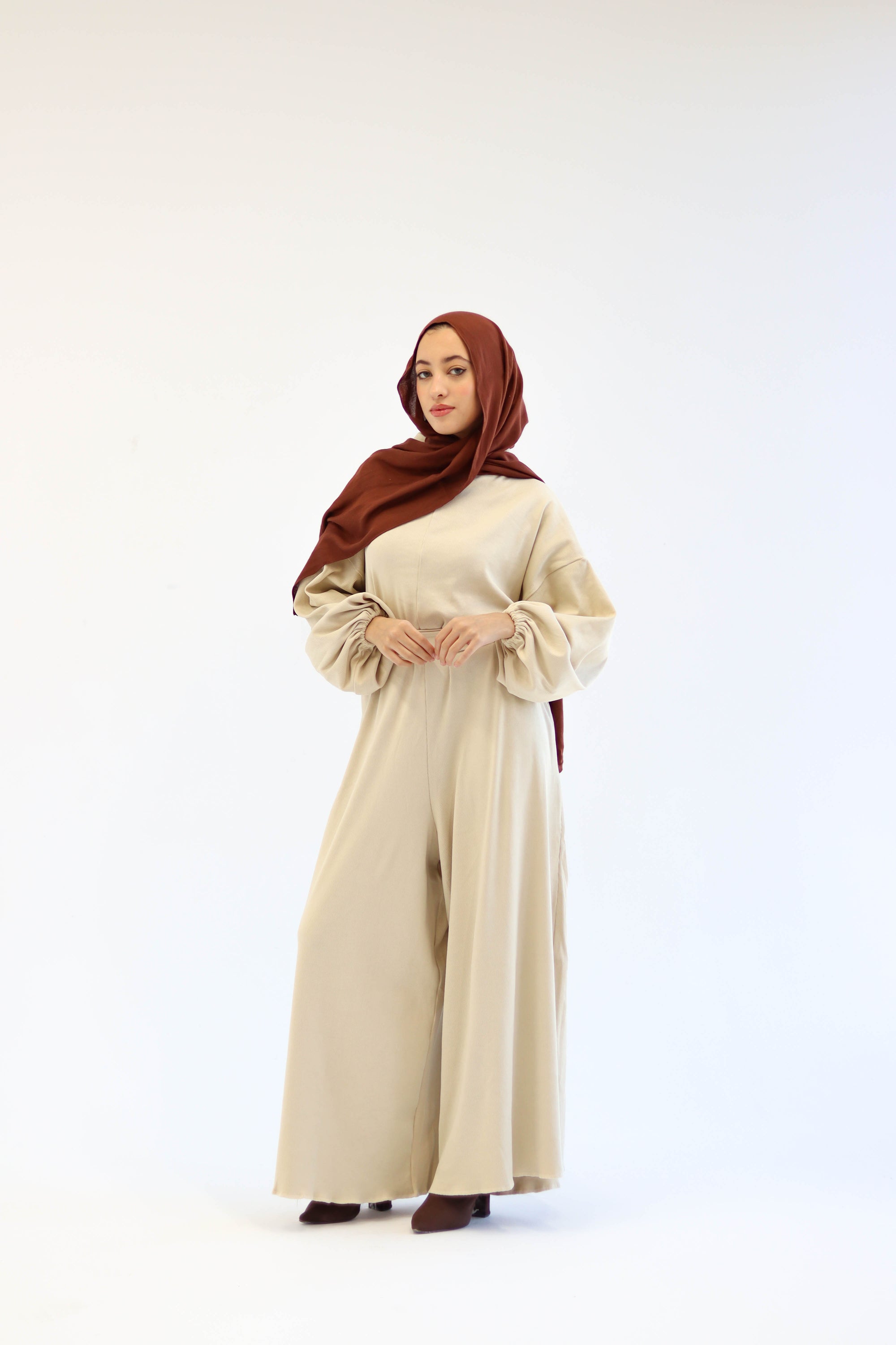 Asiia Set|Cape|Jumpsuit In Beige