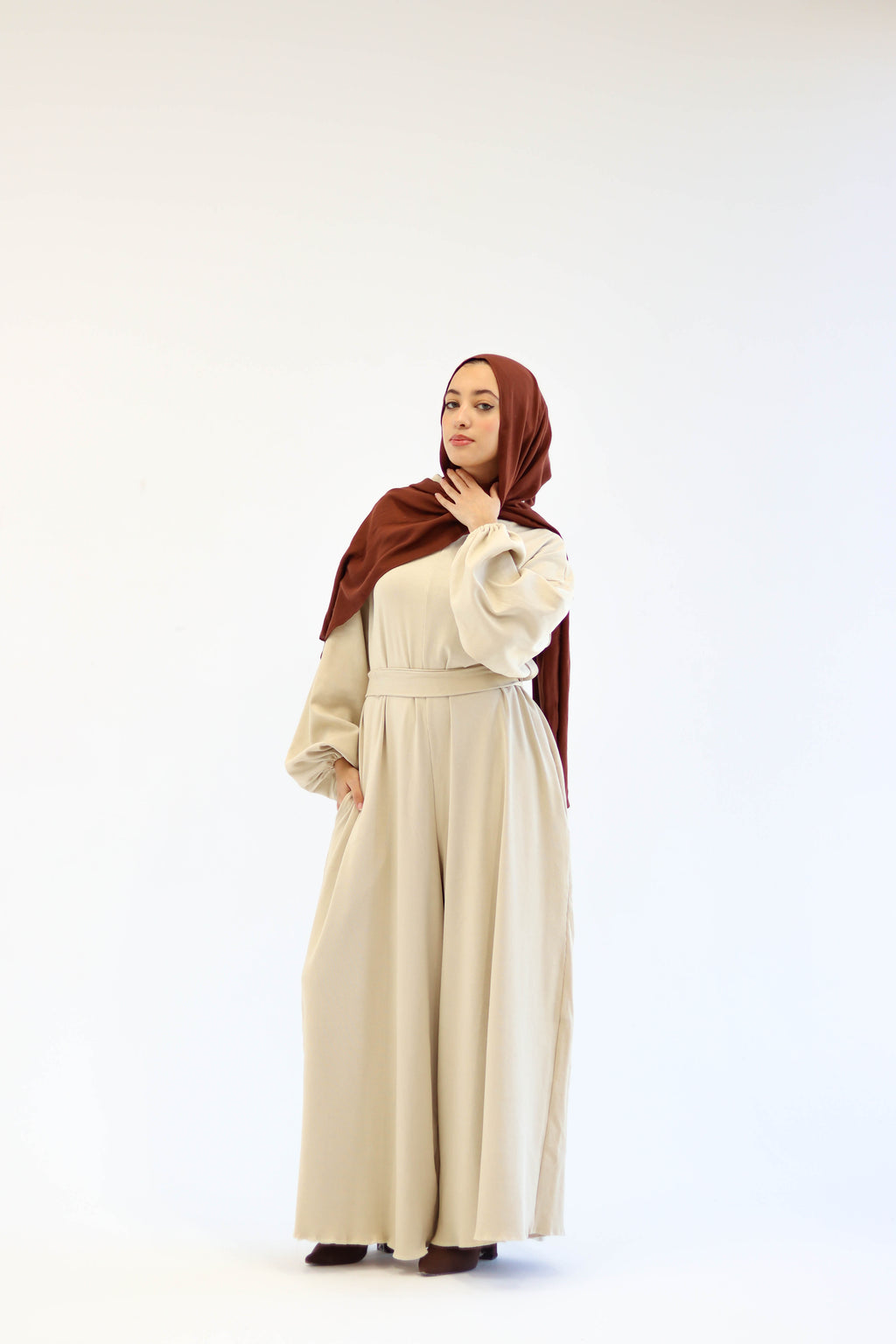 Asiia Set|Cape|Jumpsuit In Beige