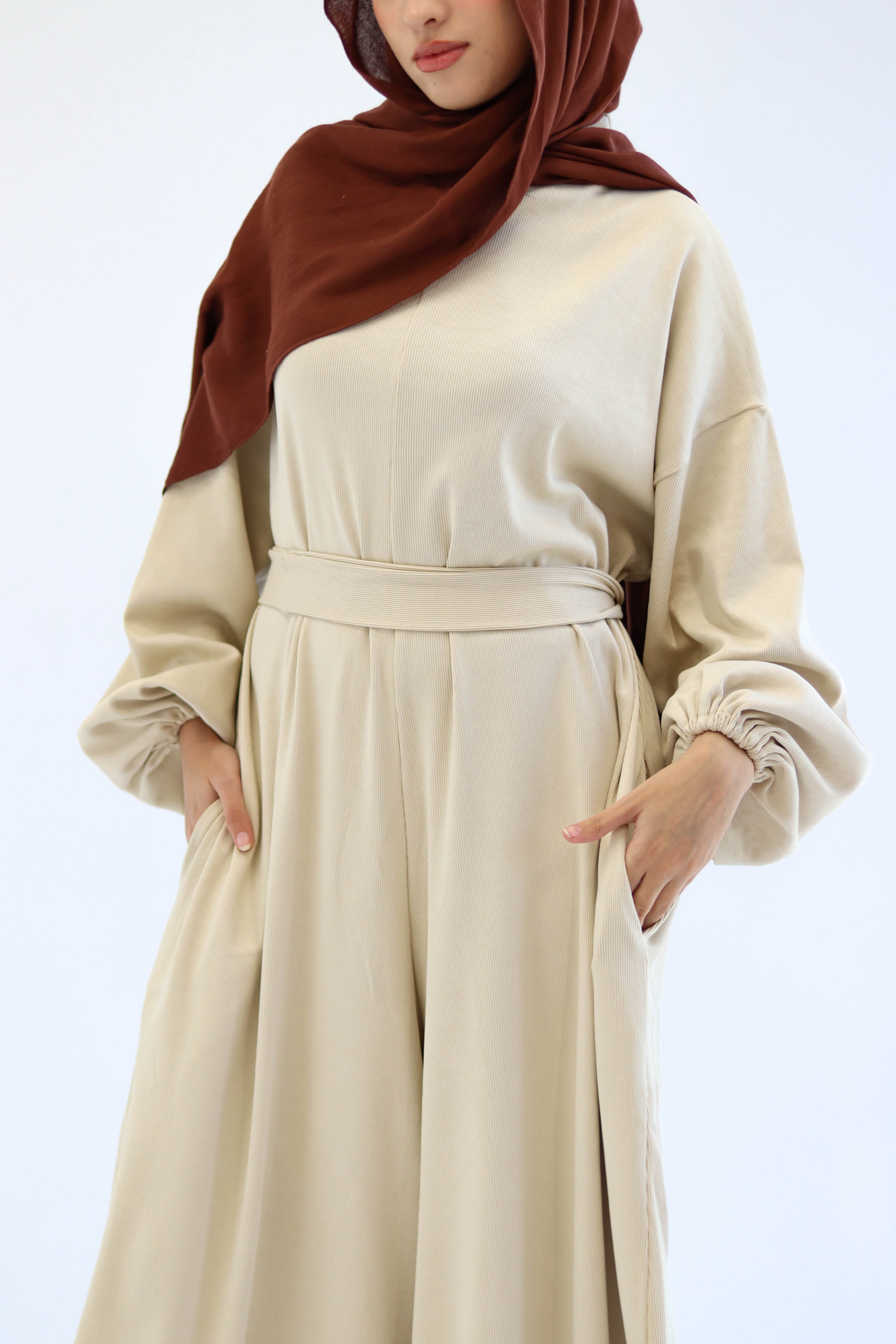 Asiia Set|Cape|Jumpsuit In Beige