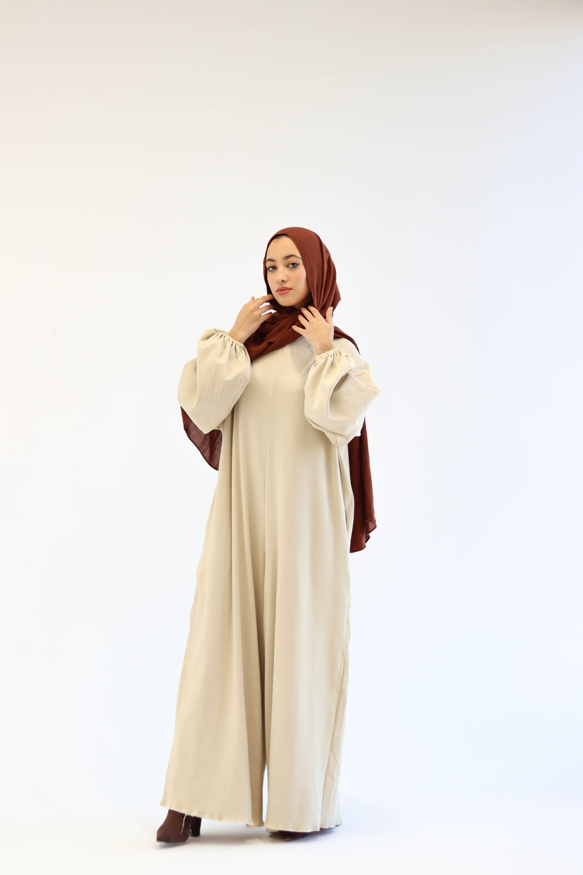 Asiia Set|Cape|Jumpsuit In Beige