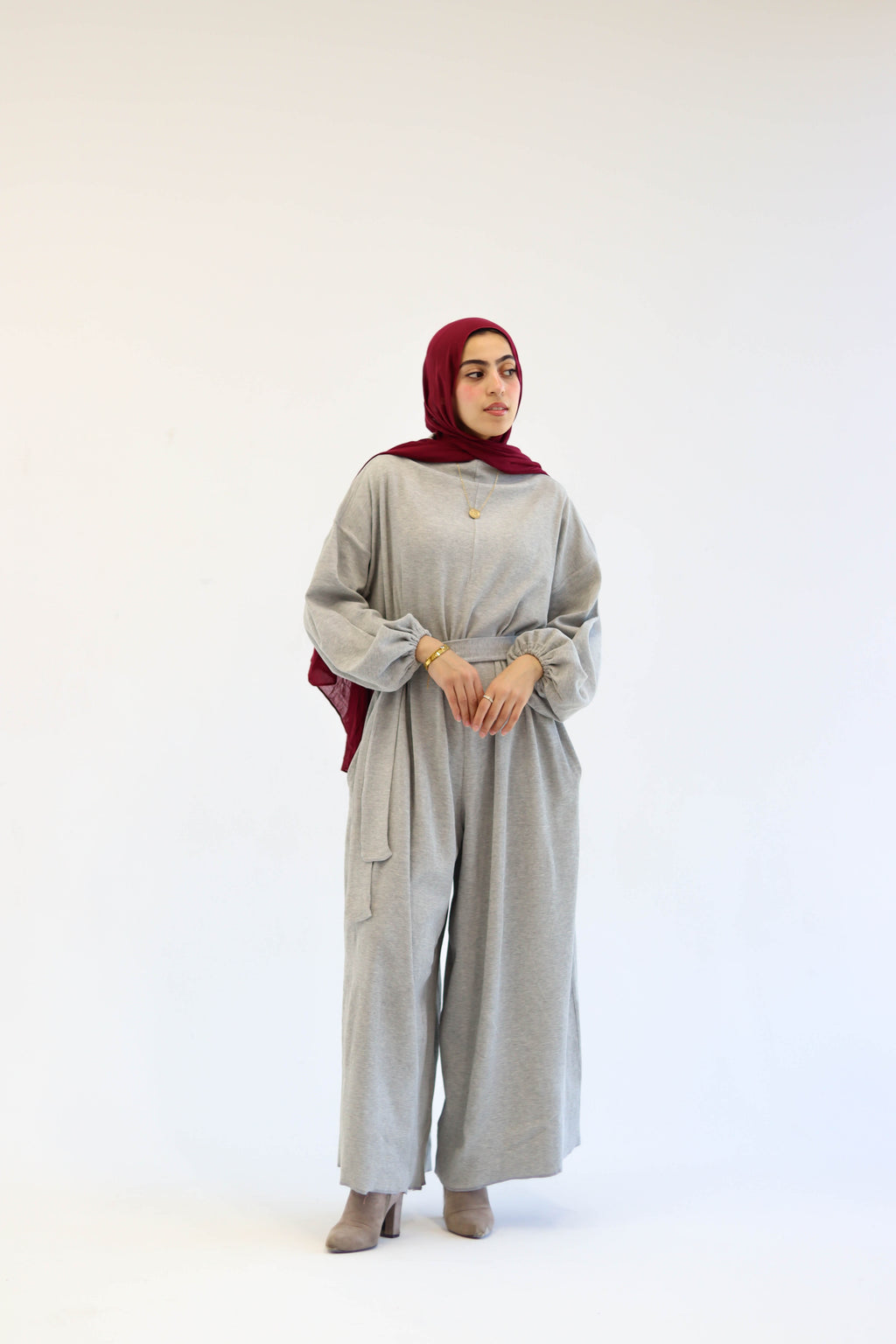 Asiia Set|Cape|Jumpsuit In Light-Grey