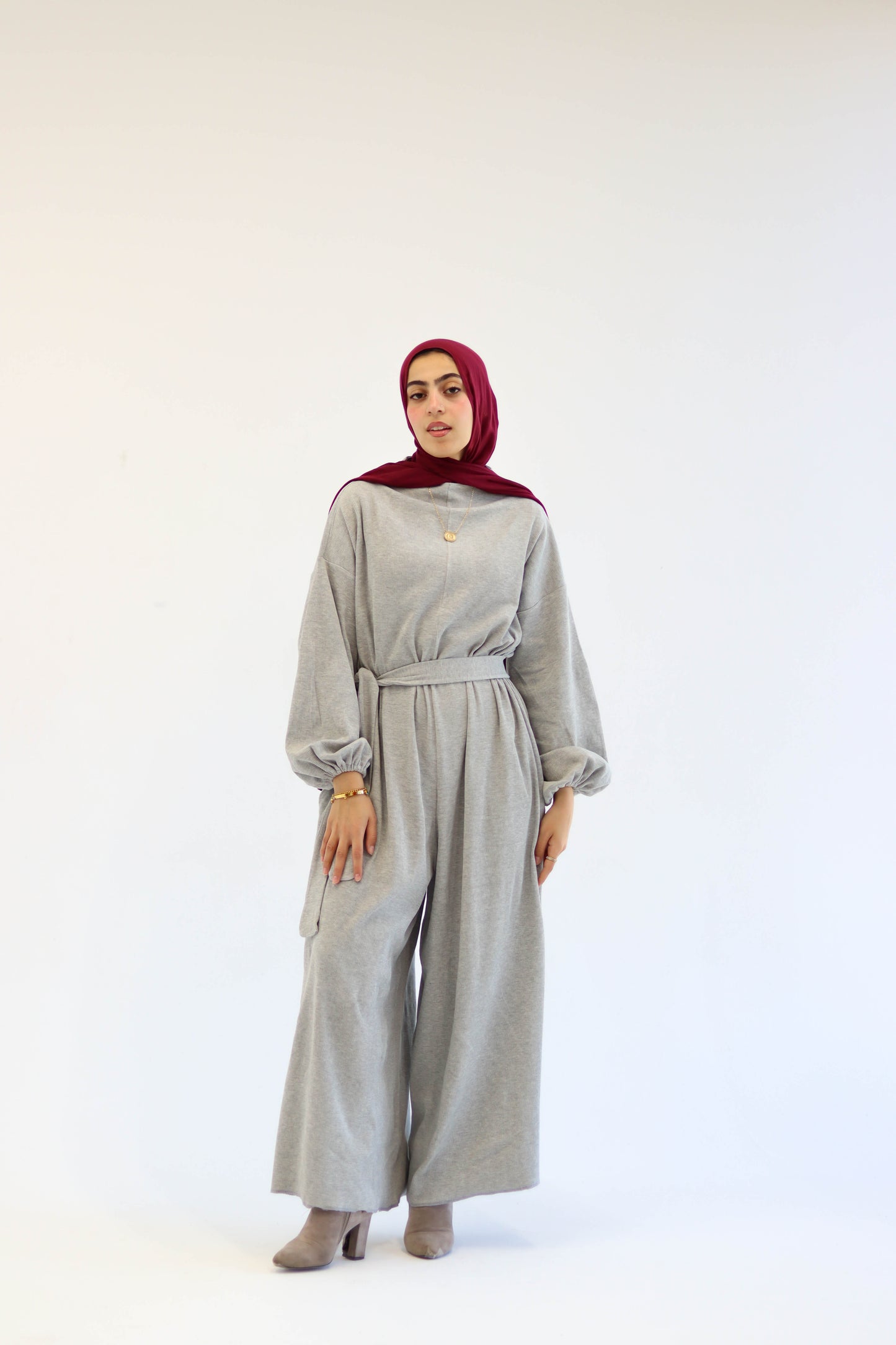 Asiia Set|Cape|Jumpsuit In Light-Grey