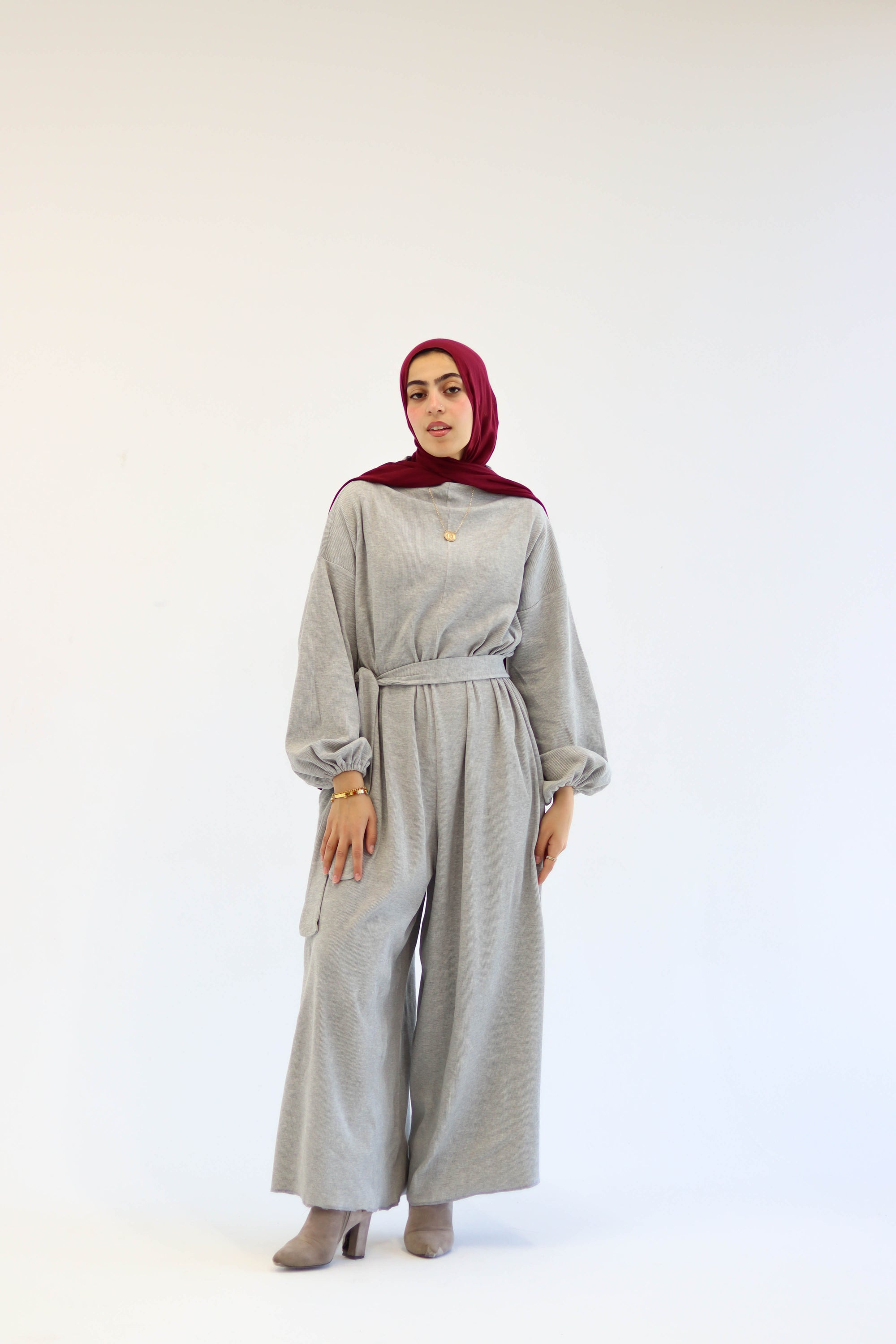 Asiia Set|Cape|Jumpsuit In Light-Grey