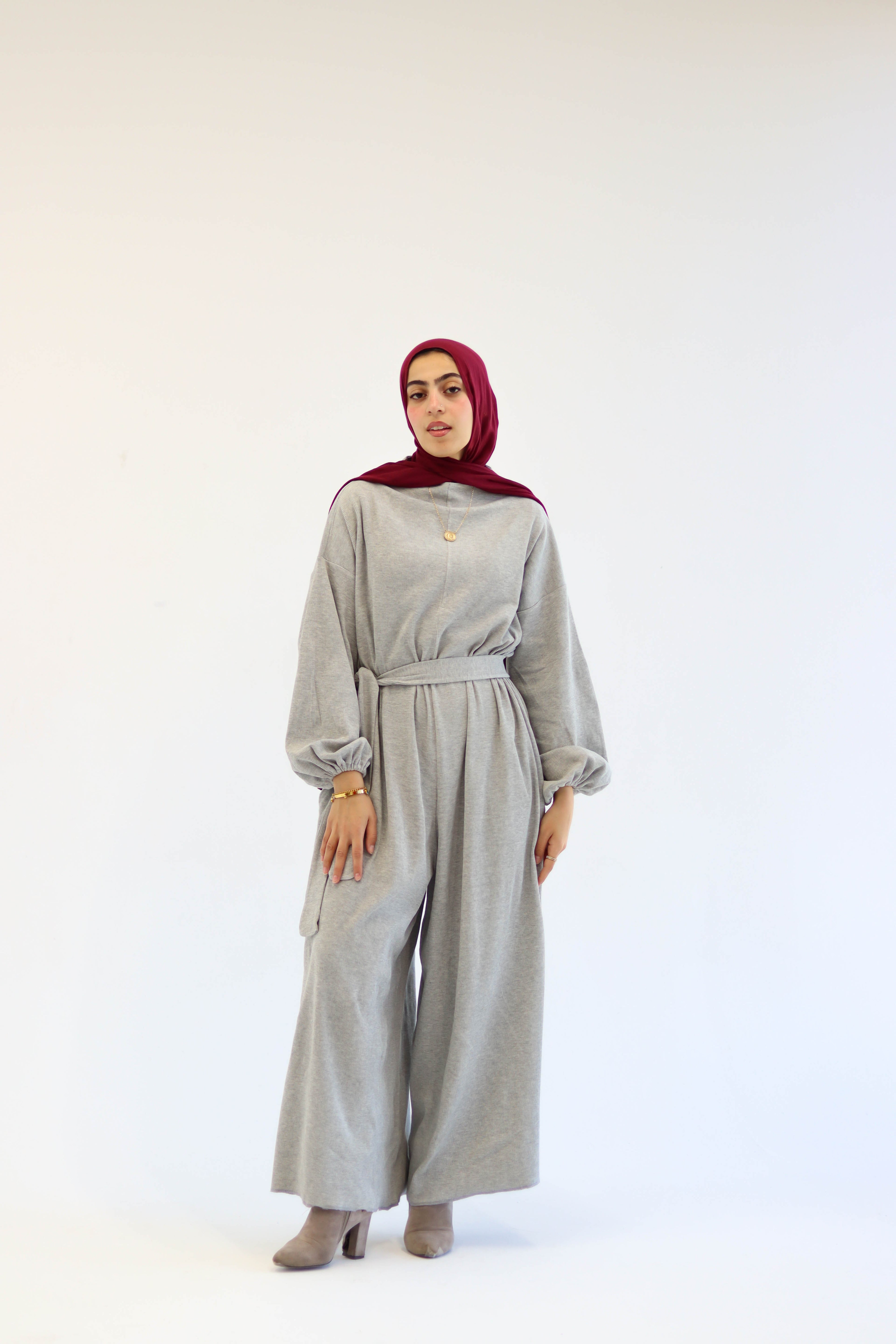 Asiia Set|Cape|Jumpsuit In Light-Grey