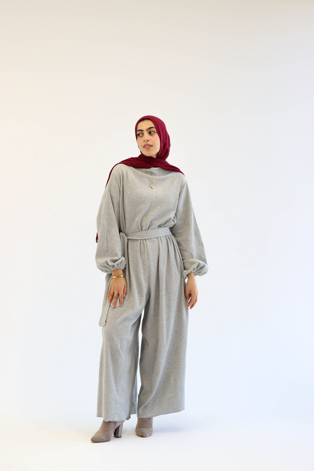 Asiia Set|Cape|Jumpsuit In Light-Grey
