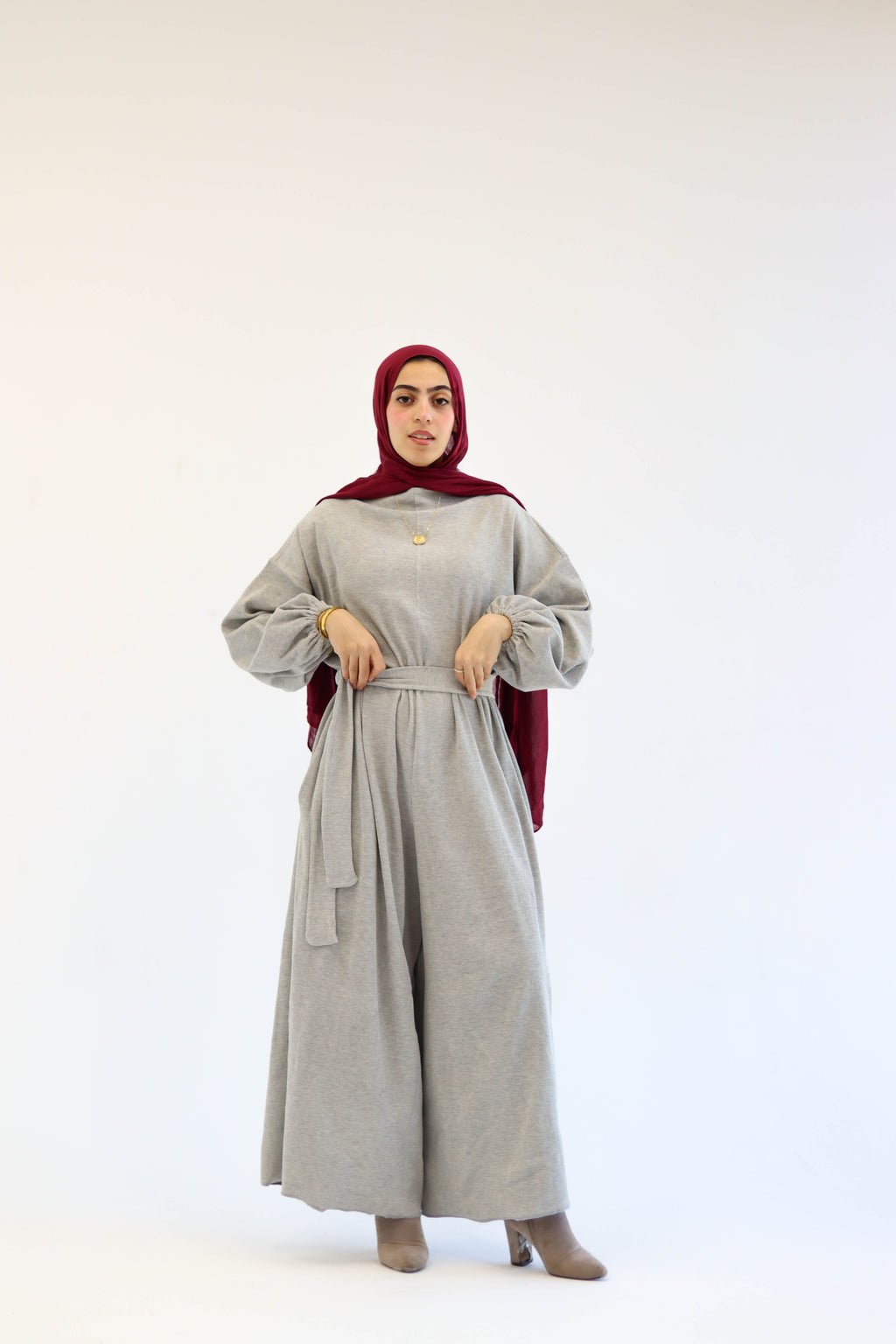 Asiia Set|Cape|Jumpsuit In Light-Grey