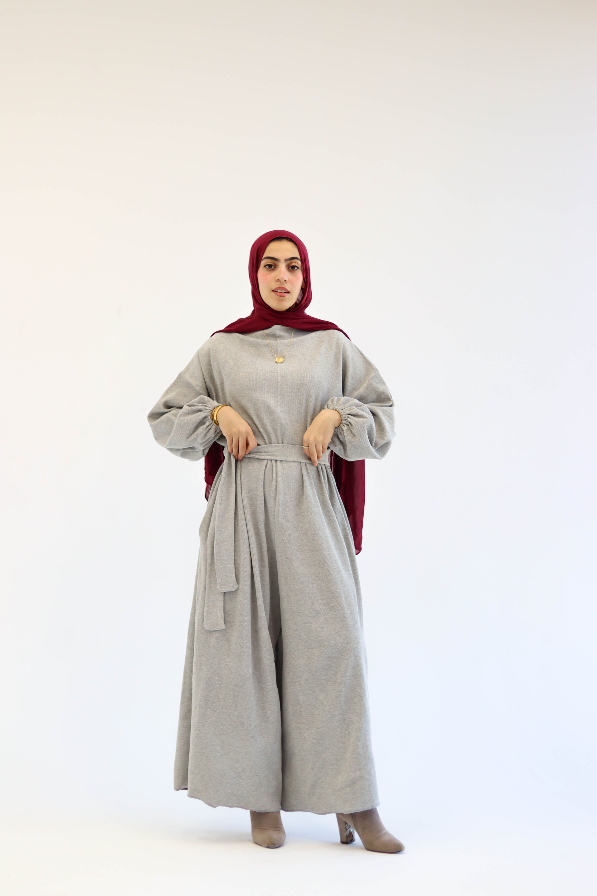 Asiia Set|Cape|Jumpsuit In Light-Grey