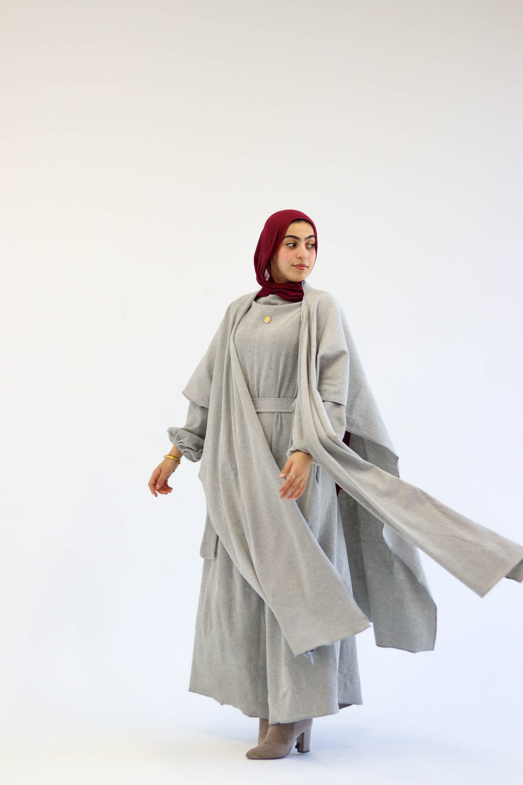 Asiia Set|Cape|Jumpsuit In Light-Grey
