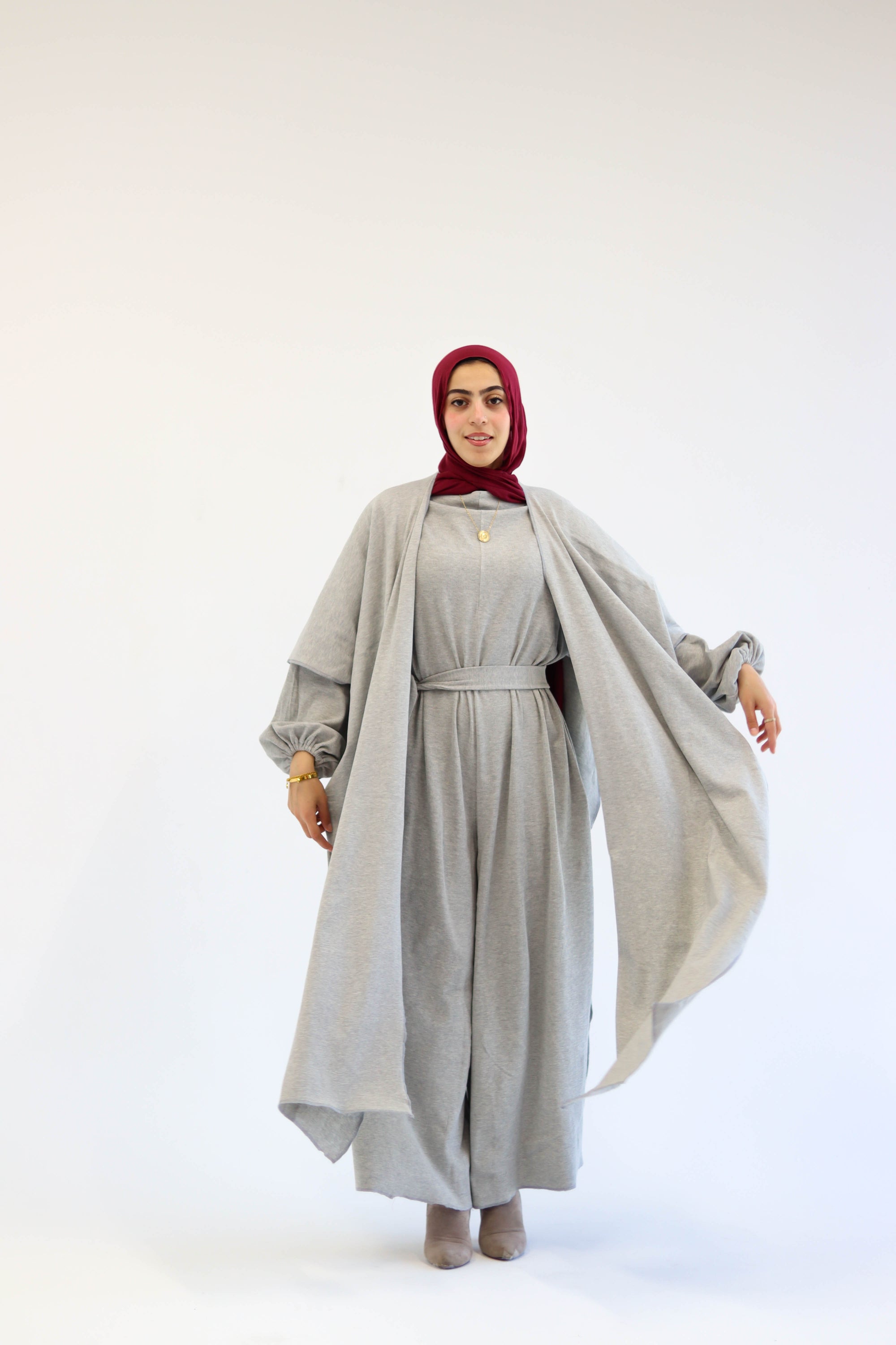 Asiia Set|Cape|Jumpsuit In Light-Grey