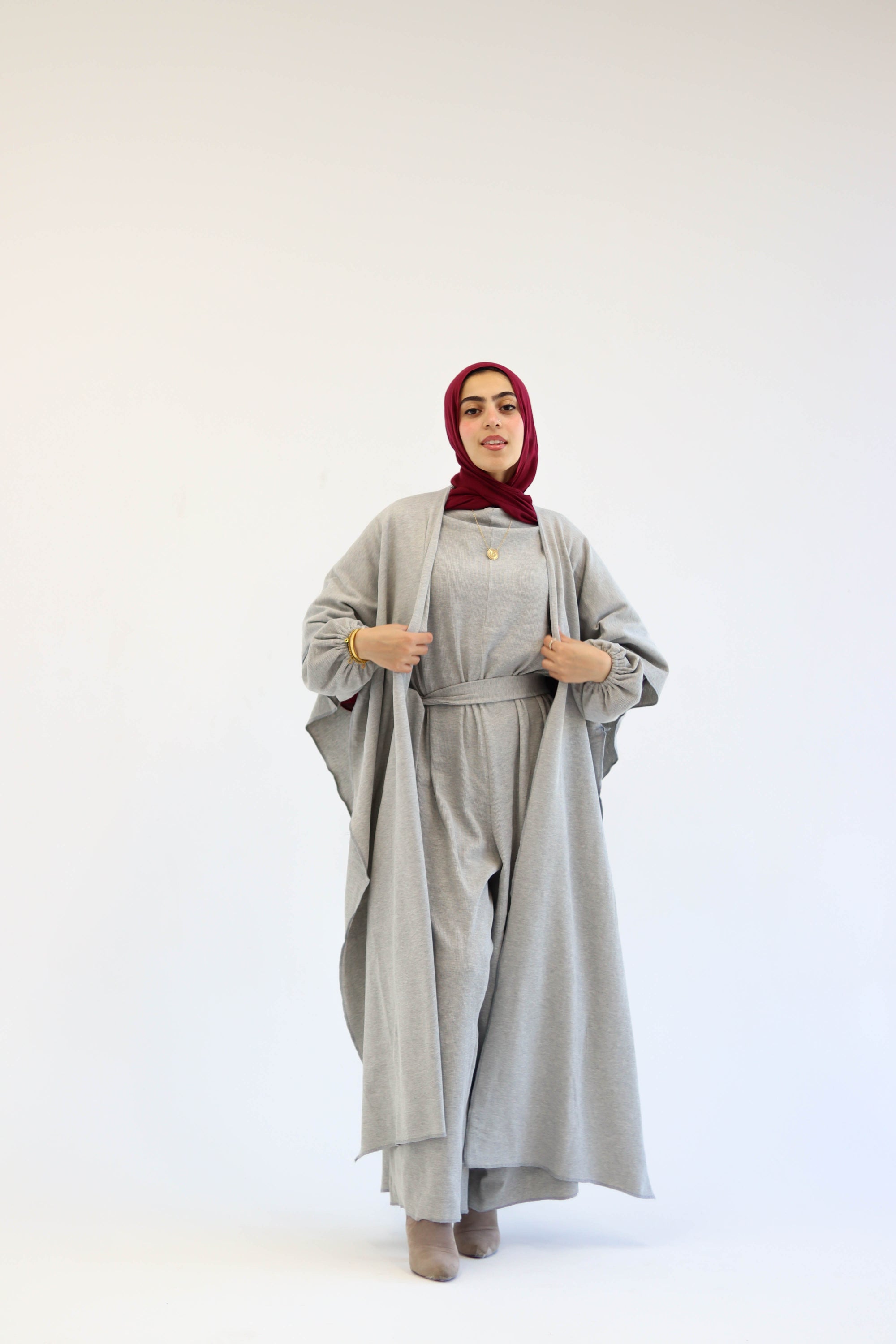 Asiia Set|Cape|Jumpsuit In Light-Grey