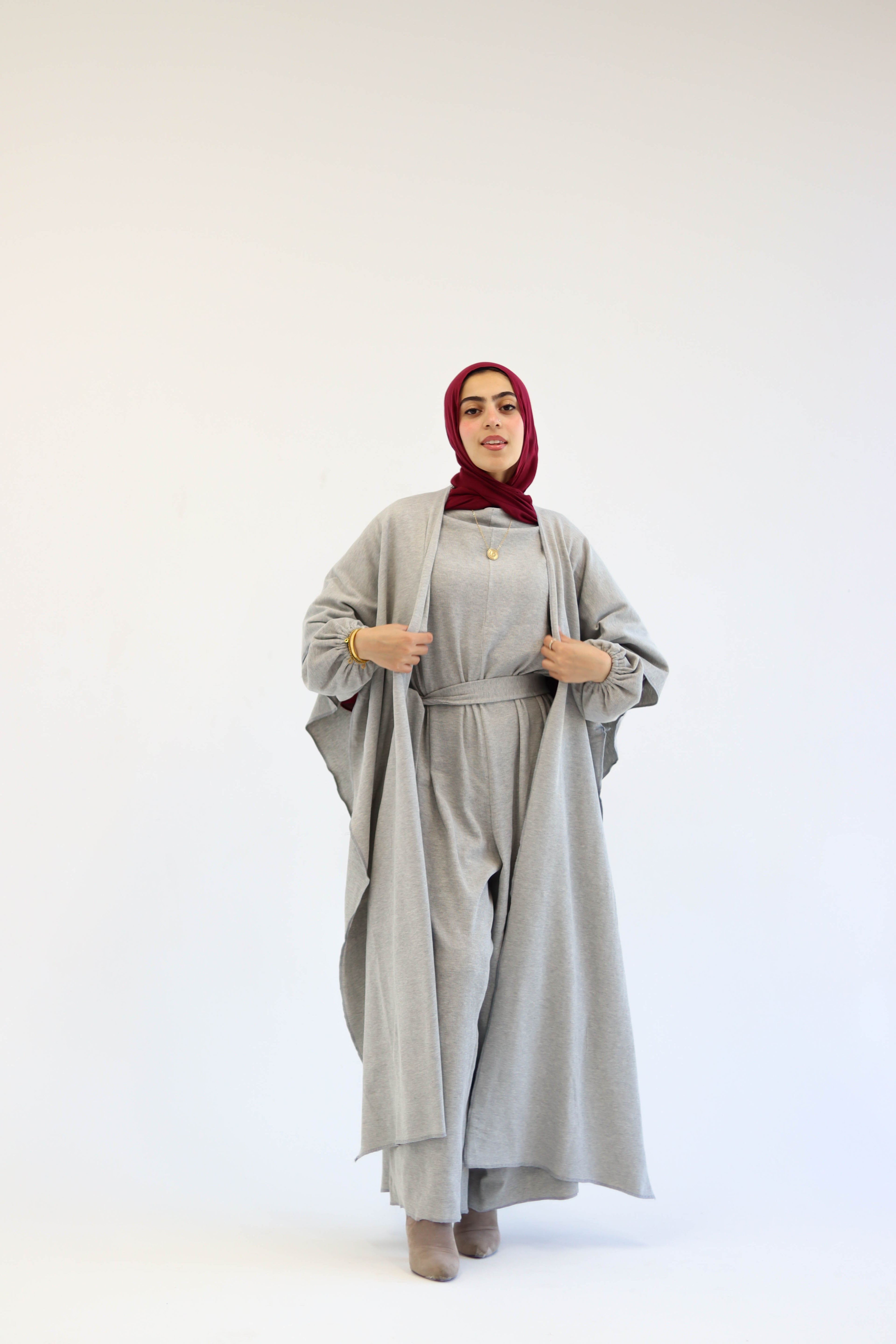 Asiia Set|Cape|Jumpsuit In Light-Grey