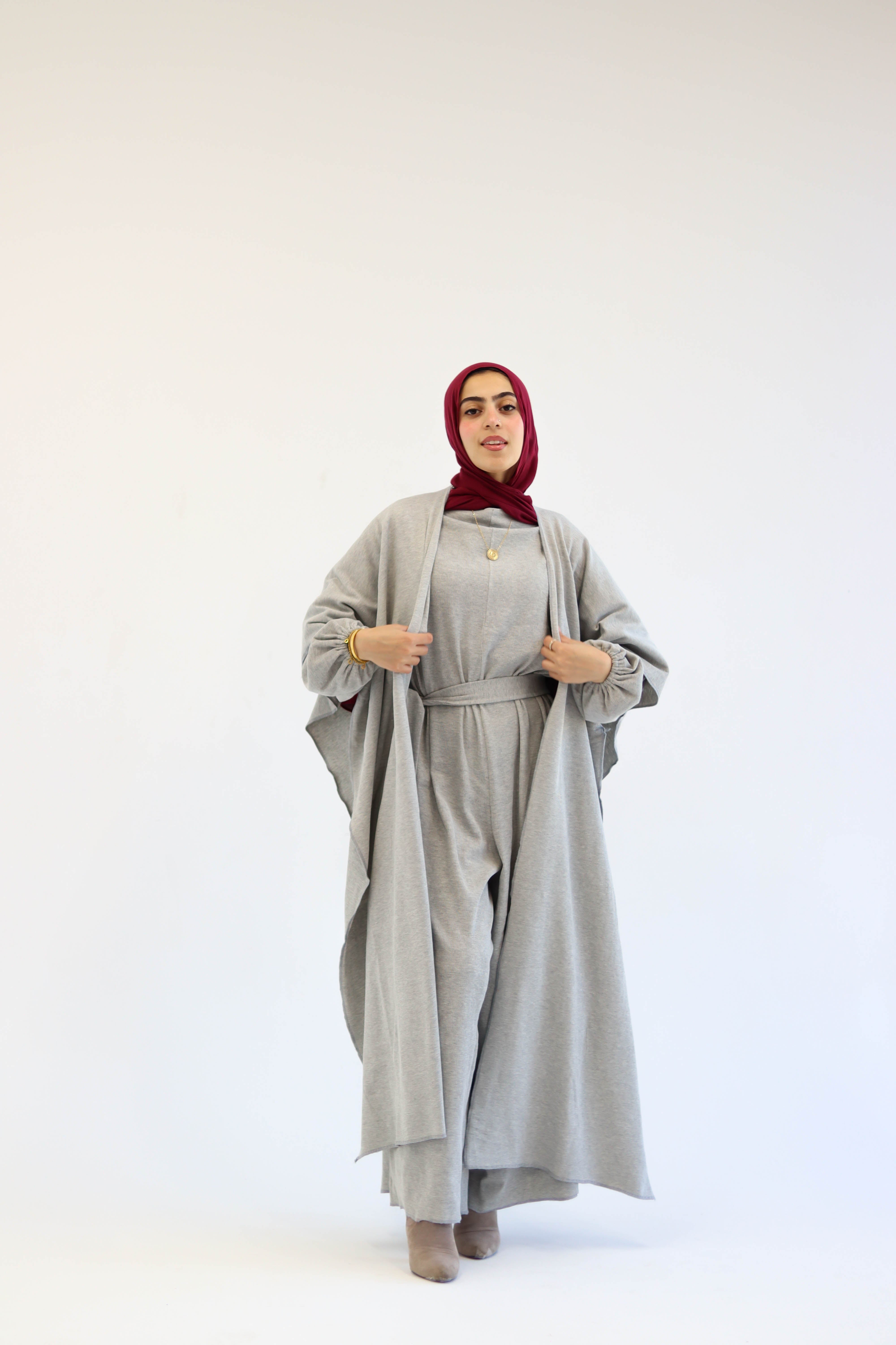 Asiia Set|Cape|Jumpsuit In Light-Grey