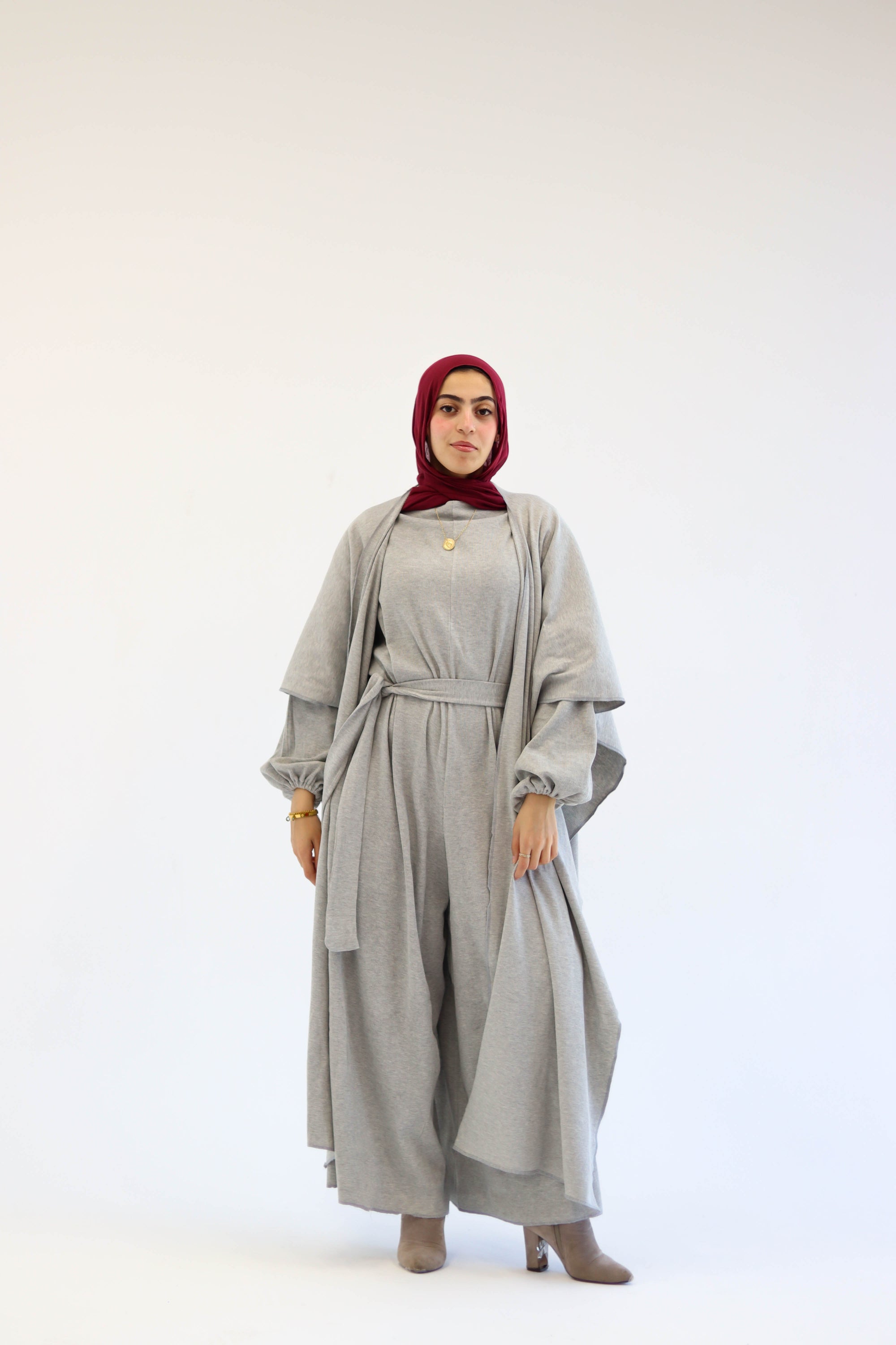 Asiia Set|Cape|Jumpsuit In Light-Grey