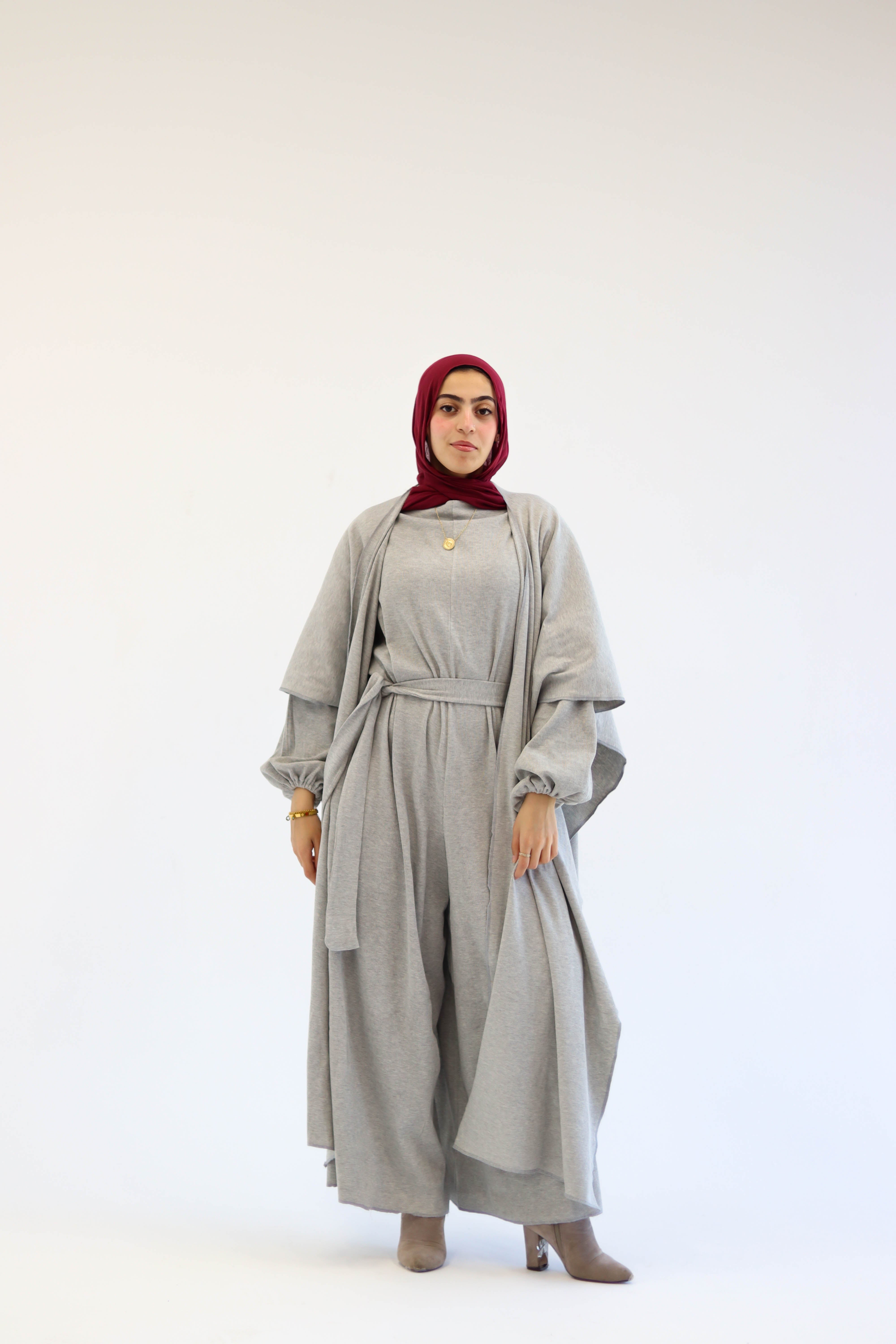 Asiia Set|Cape|Jumpsuit In Light-Grey