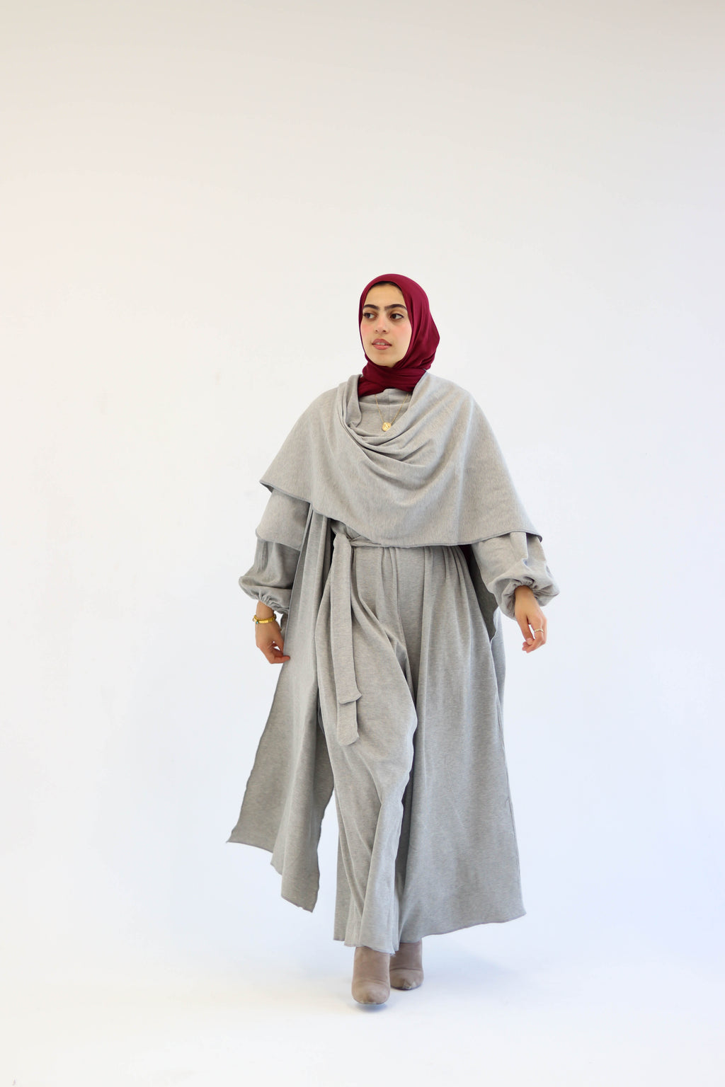 Asiia Set|Cape|Jumpsuit In Light-Grey