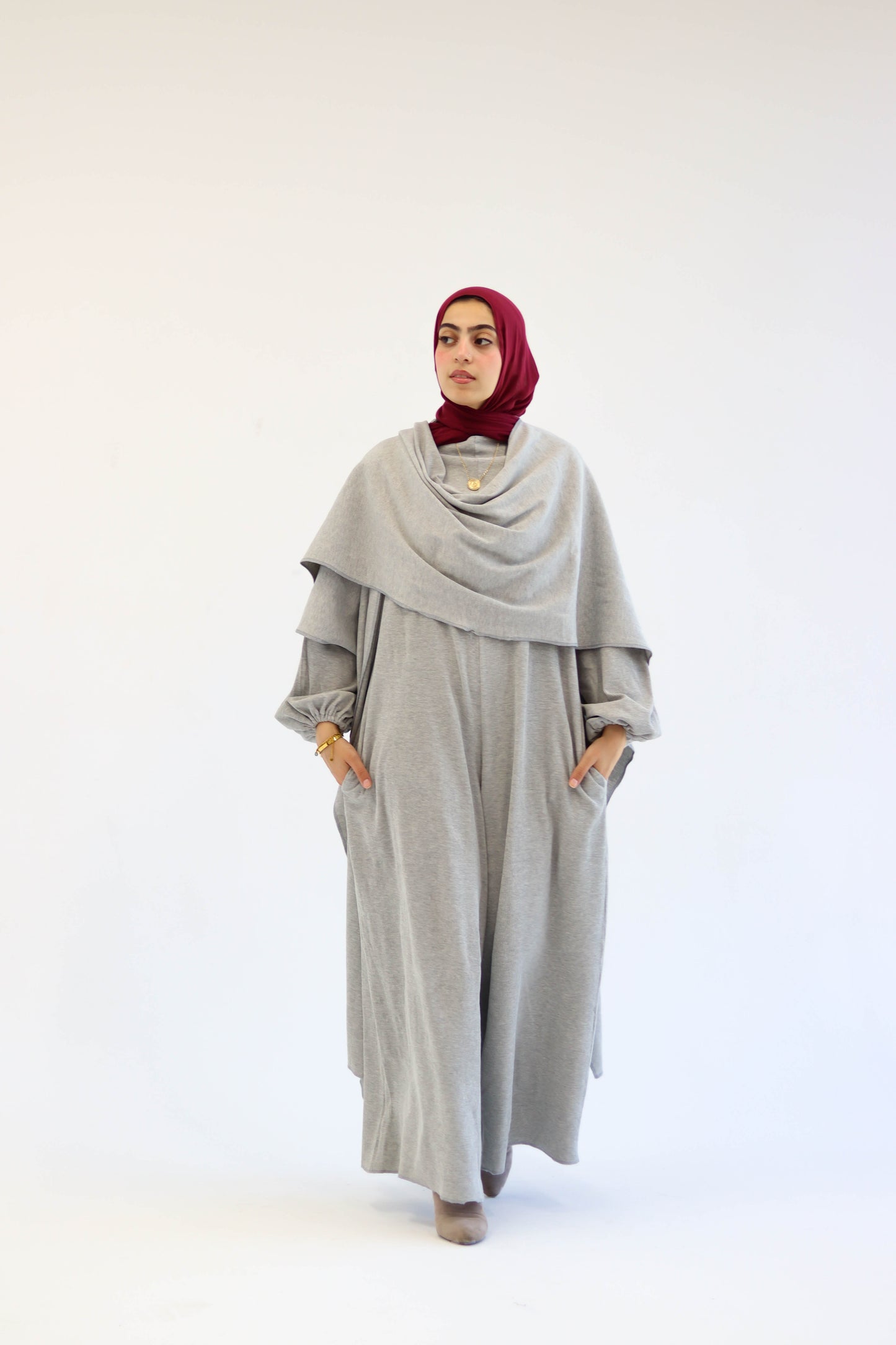 Asiia Set|Cape|Jumpsuit In Light-Grey