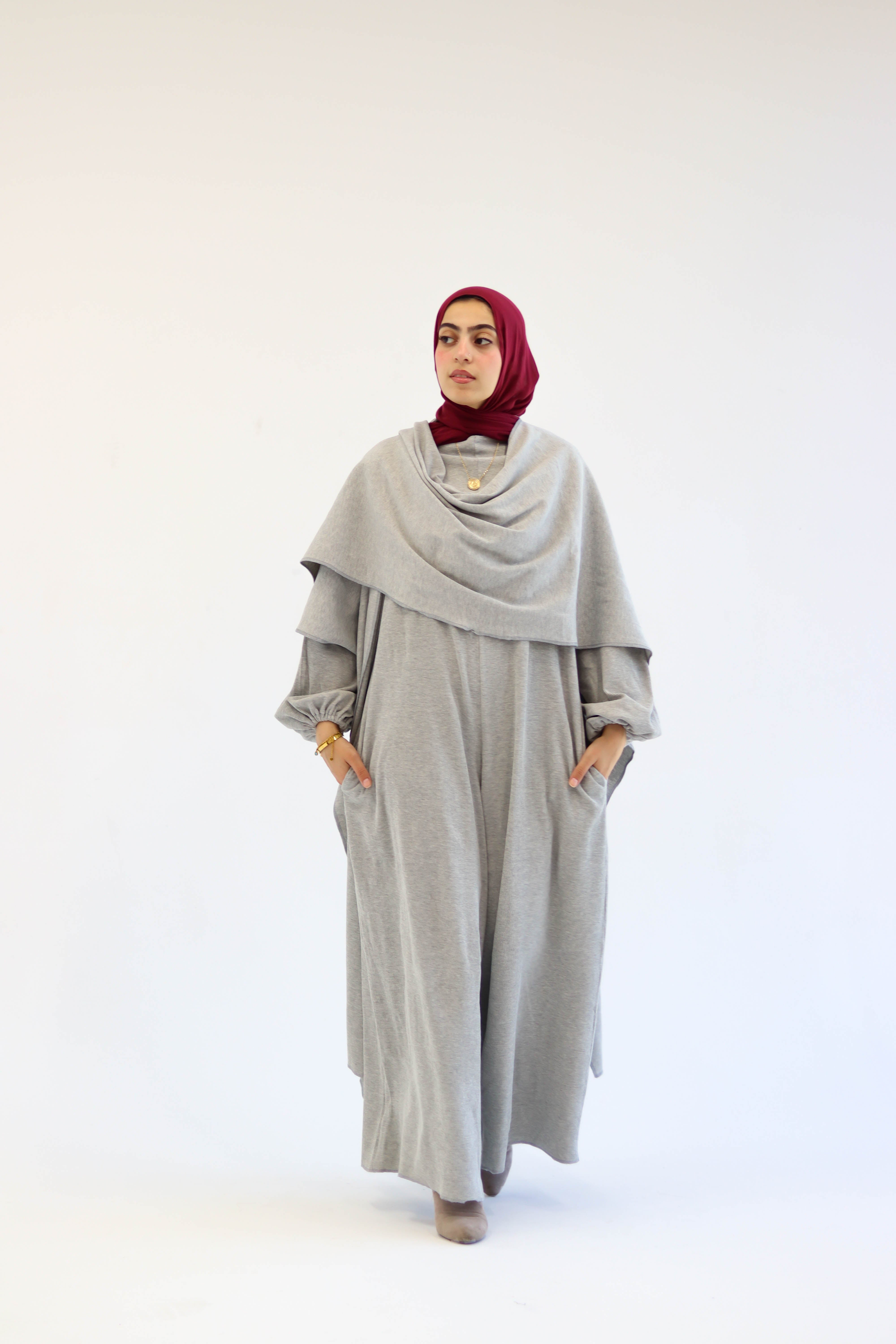 Asiia Set|Cape|Jumpsuit In Light-Grey