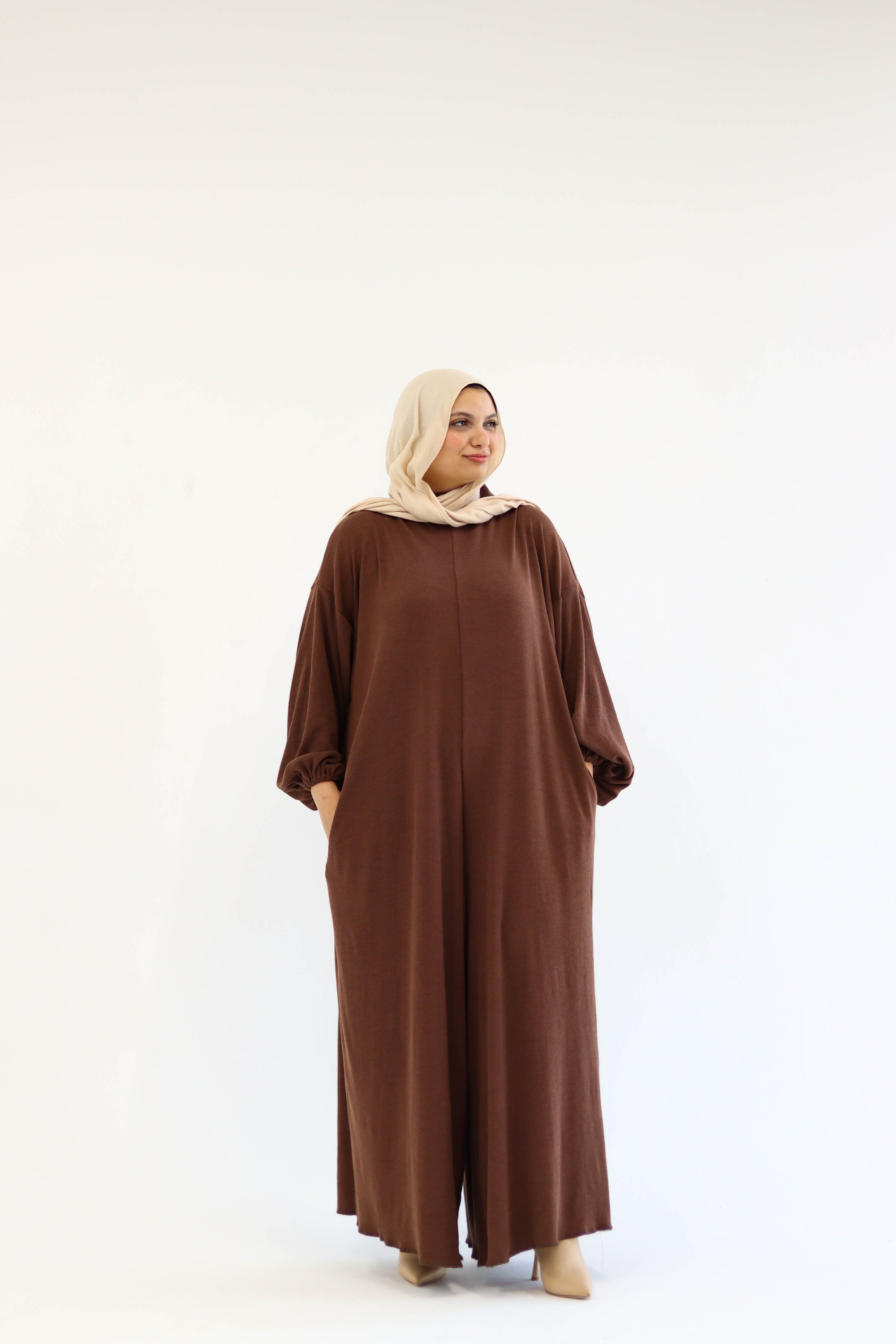 Asiia Set|Cape|Jumpsuit In Brown