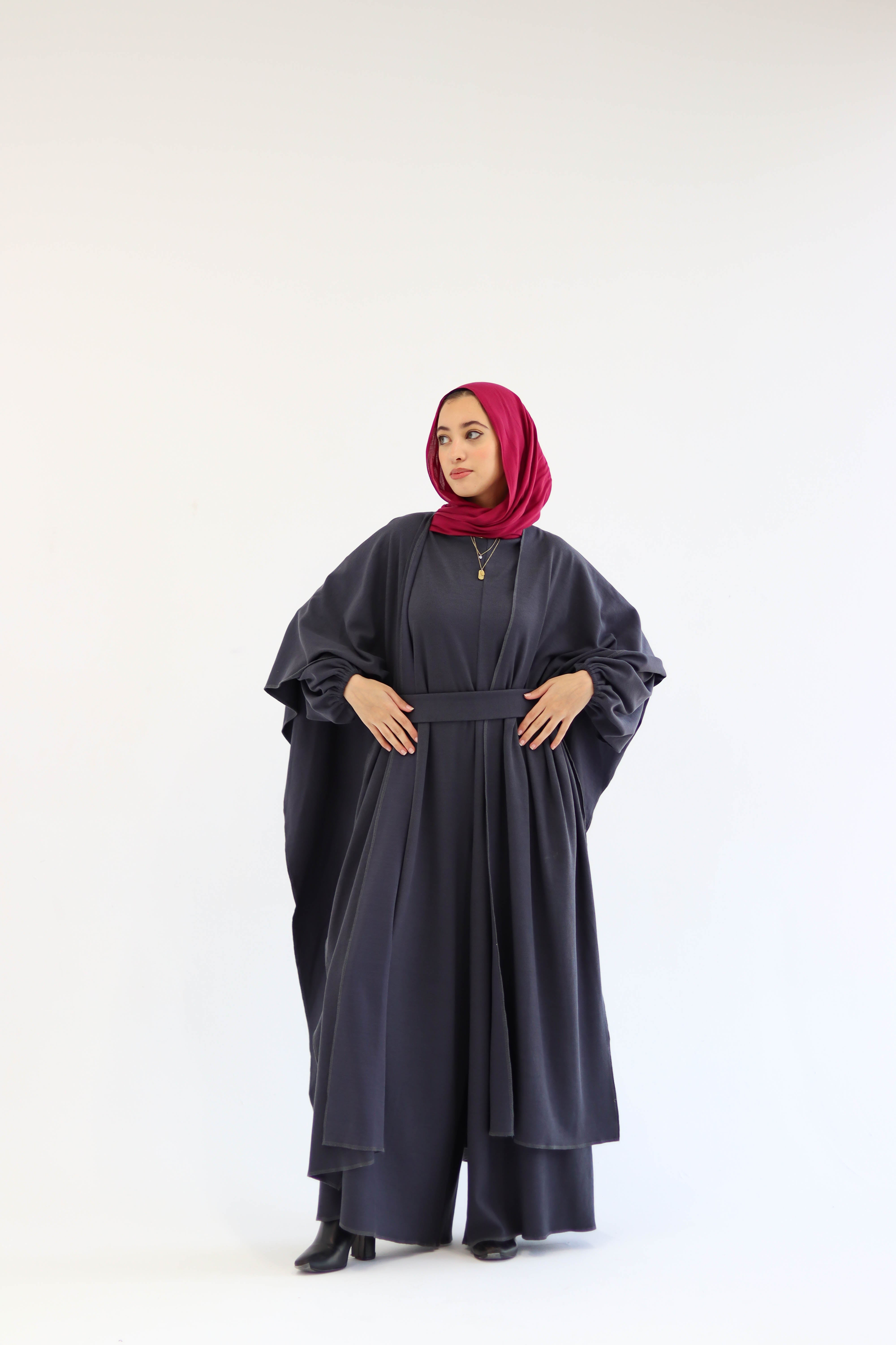 Asiia Set|Cape|Jumpsuit In Dark-Grey