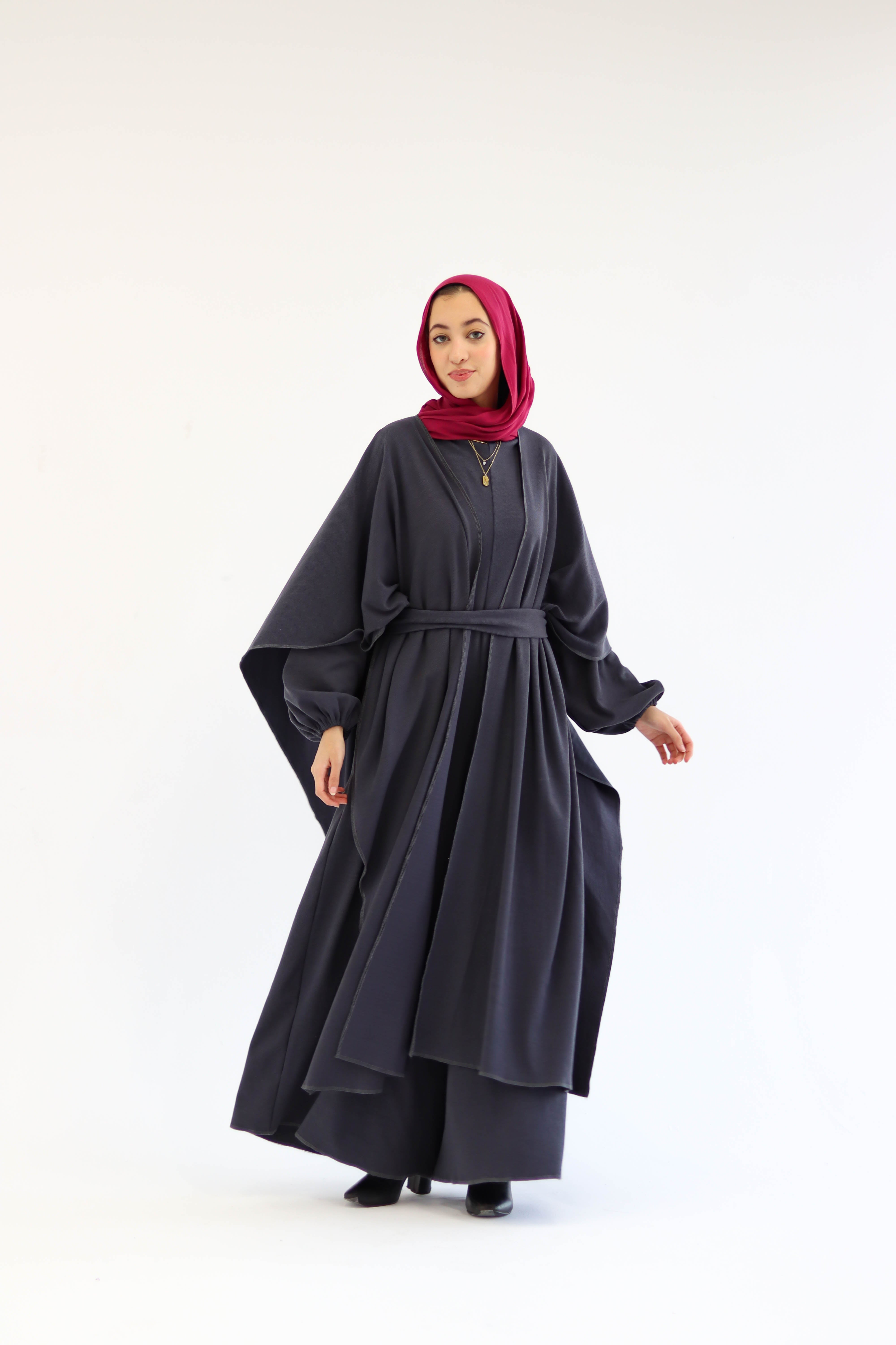 Asiia Set|Cape|Jumpsuit In Dark-Grey