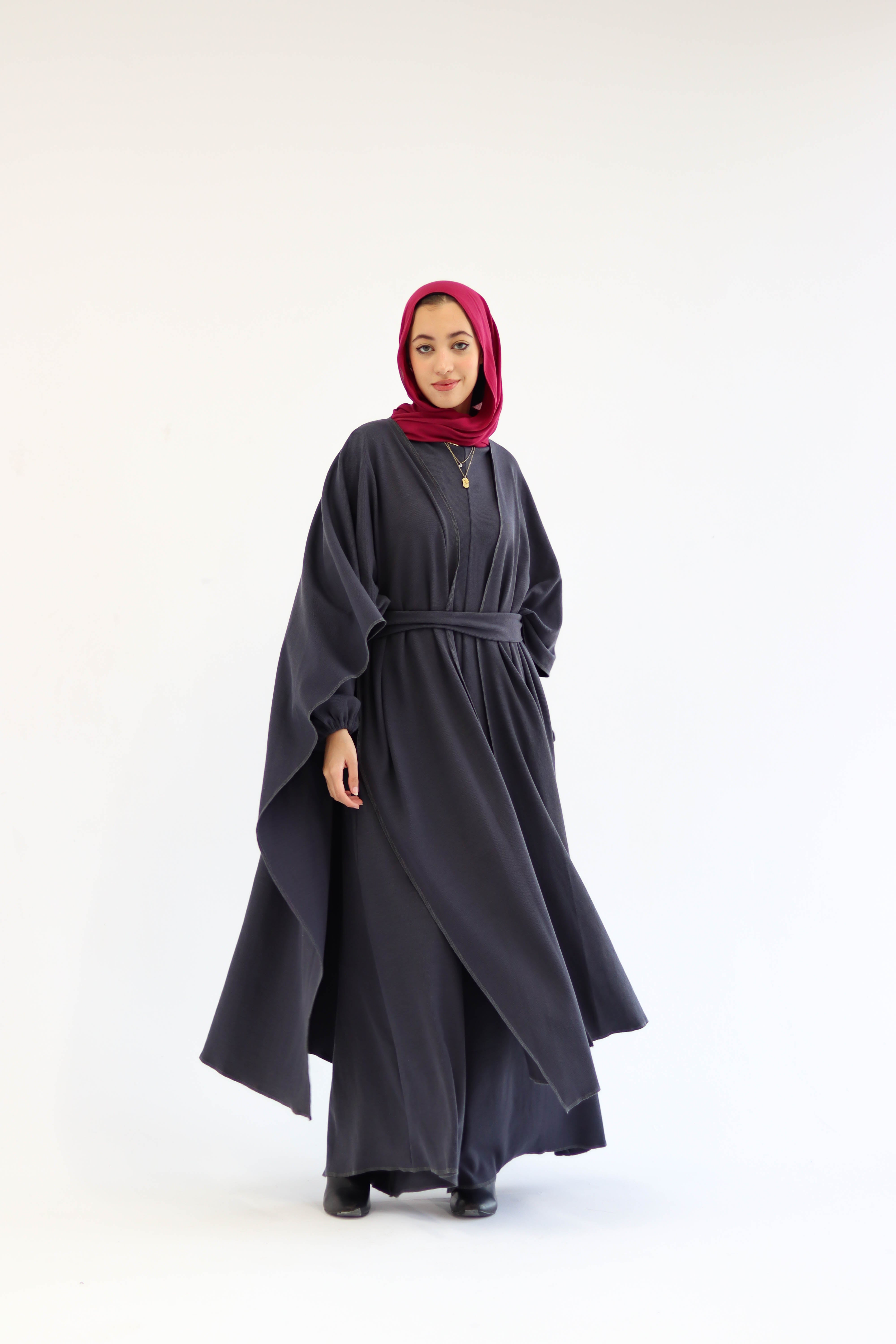 Asiia Set|Cape|Jumpsuit In Dark-Grey