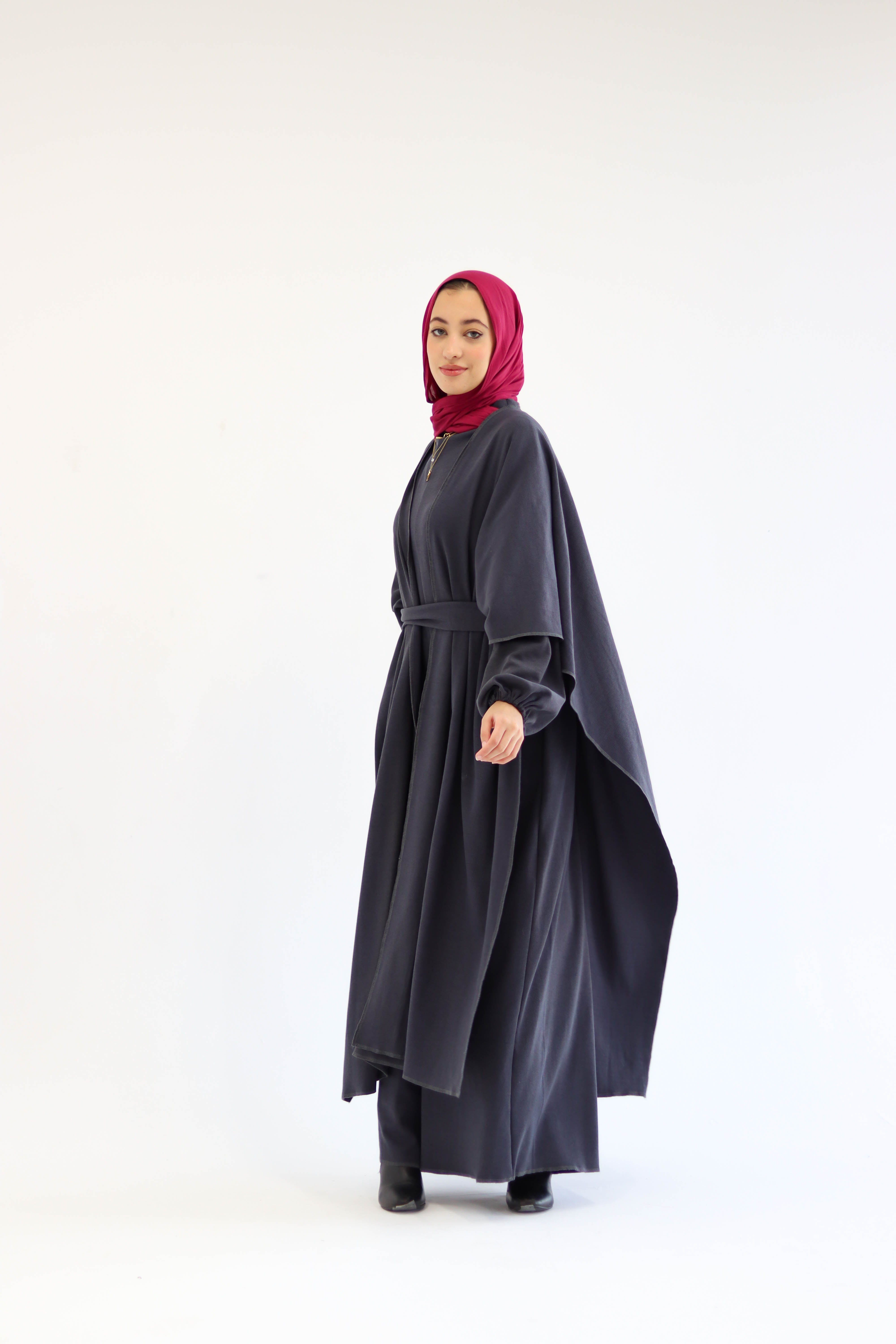 Asiia Set|Cape|Jumpsuit In Dark-Grey