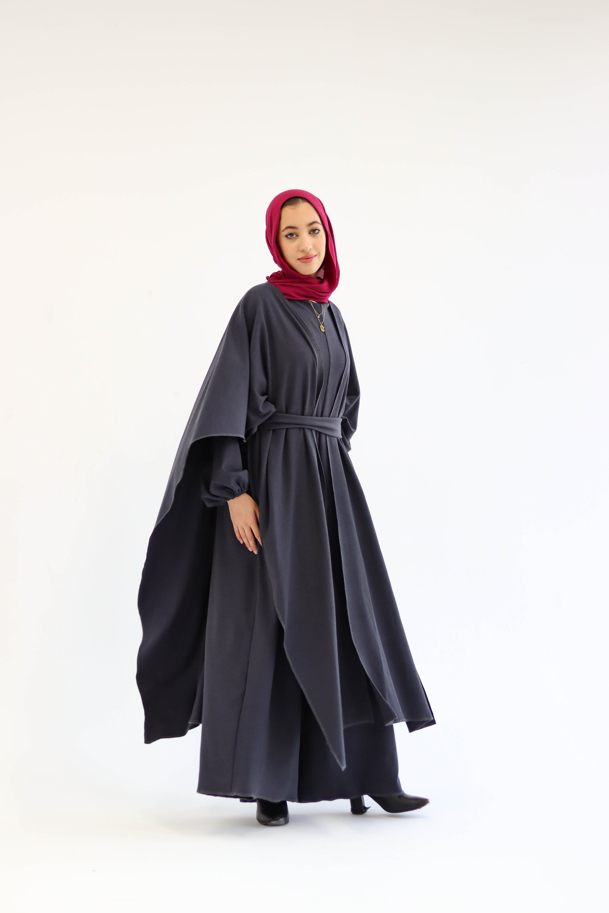 Asiia Set|Cape|Jumpsuit In Dark-Grey