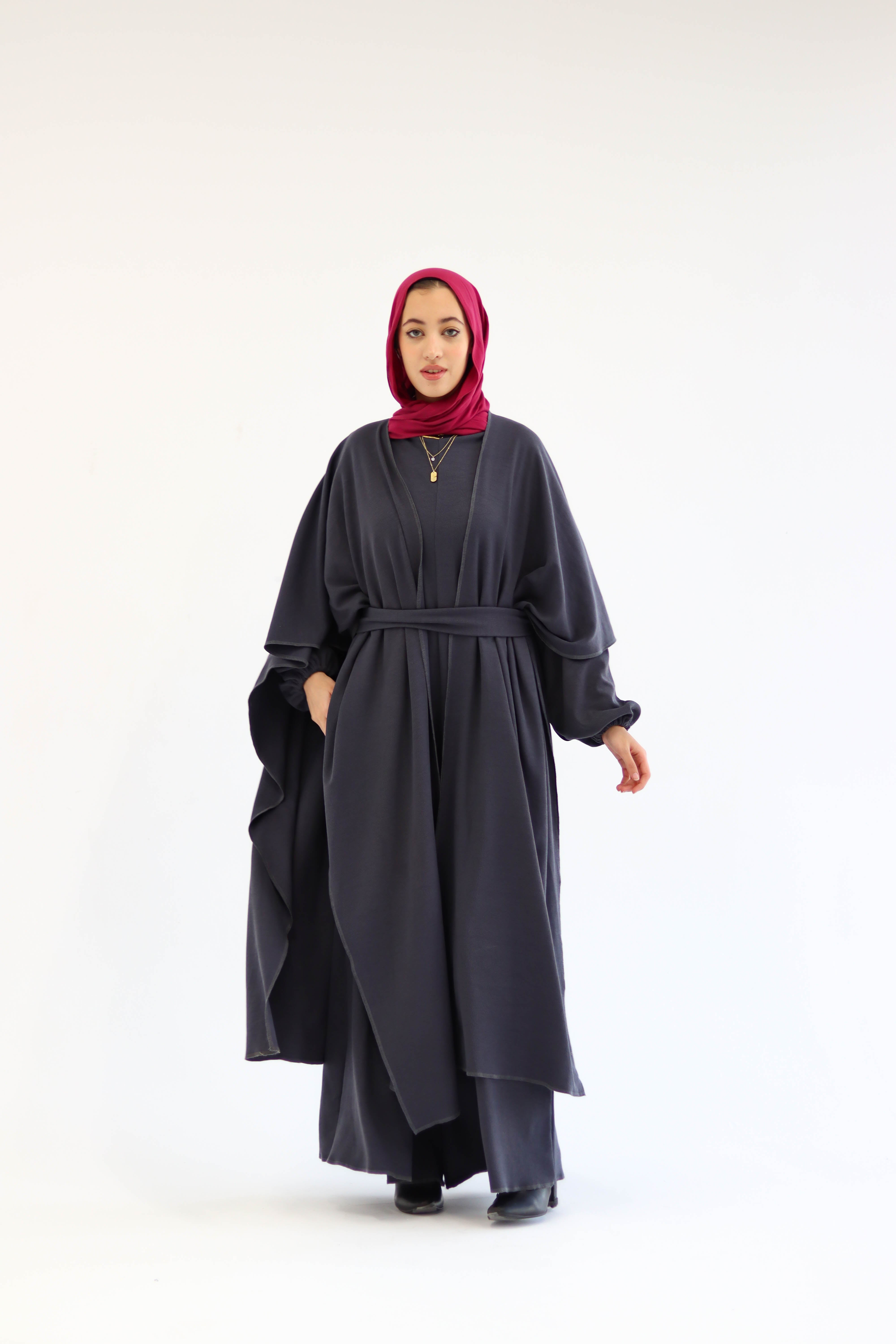 Asiia Set|Cape|Jumpsuit In Dark-Grey