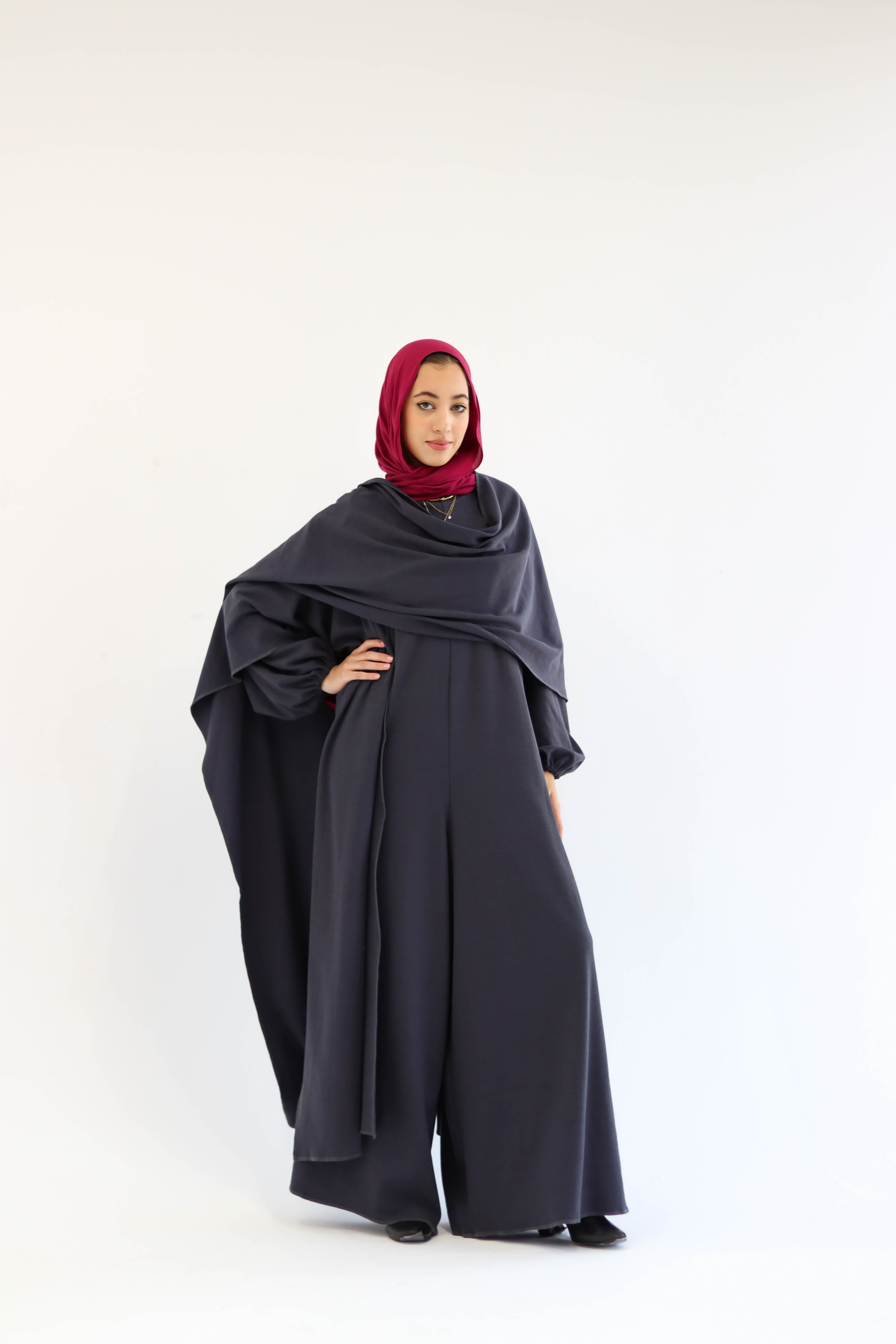 Asiia Set|Cape|Jumpsuit In Dark-Grey