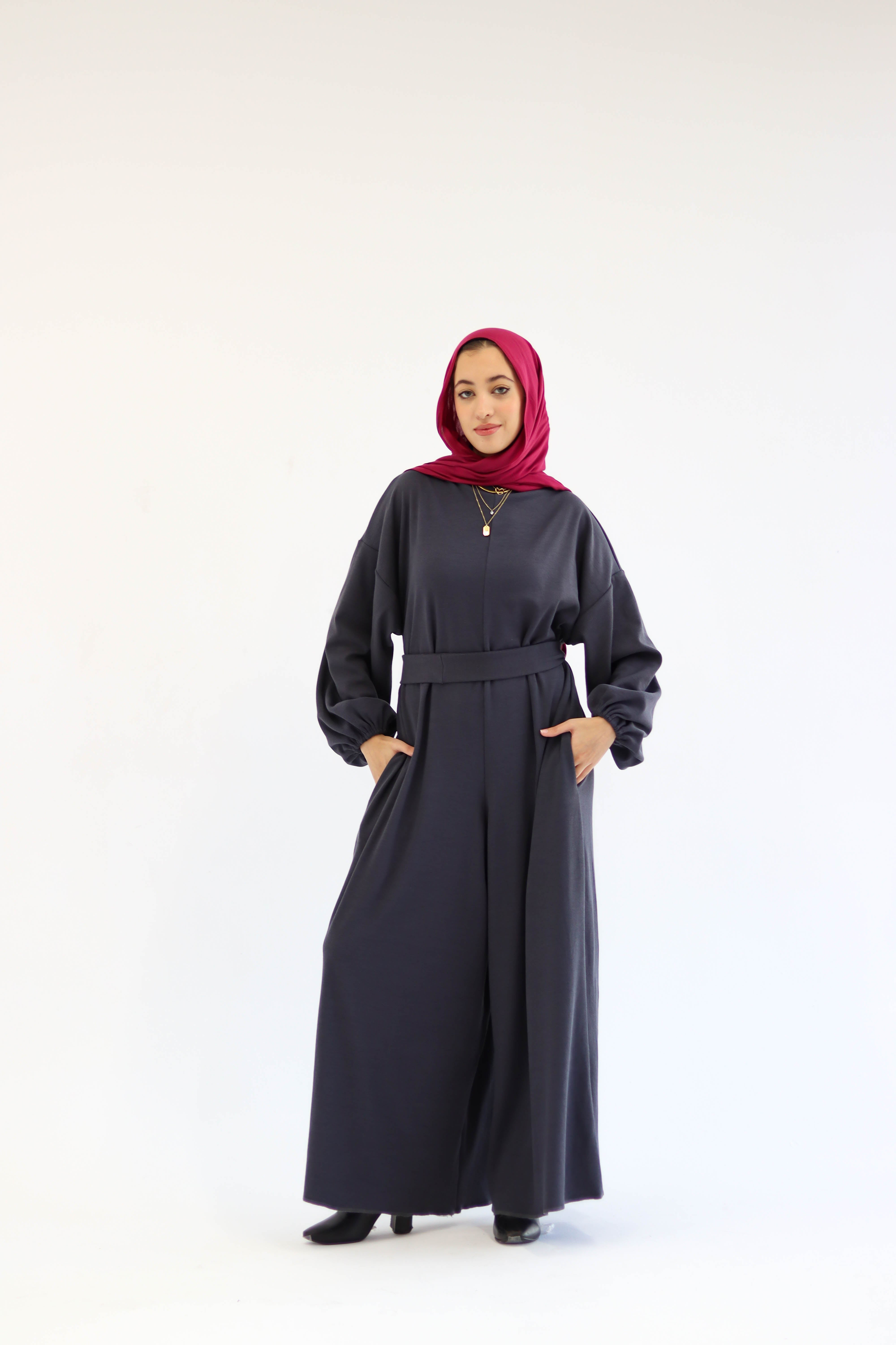 Asiia Set|Cape|Jumpsuit In Dark-Grey