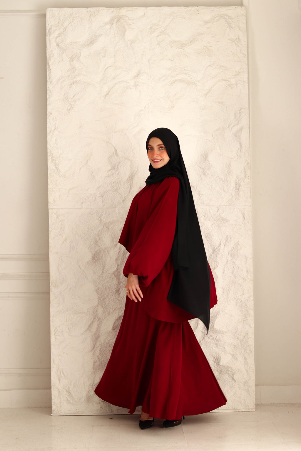 Nara Set In Maroon