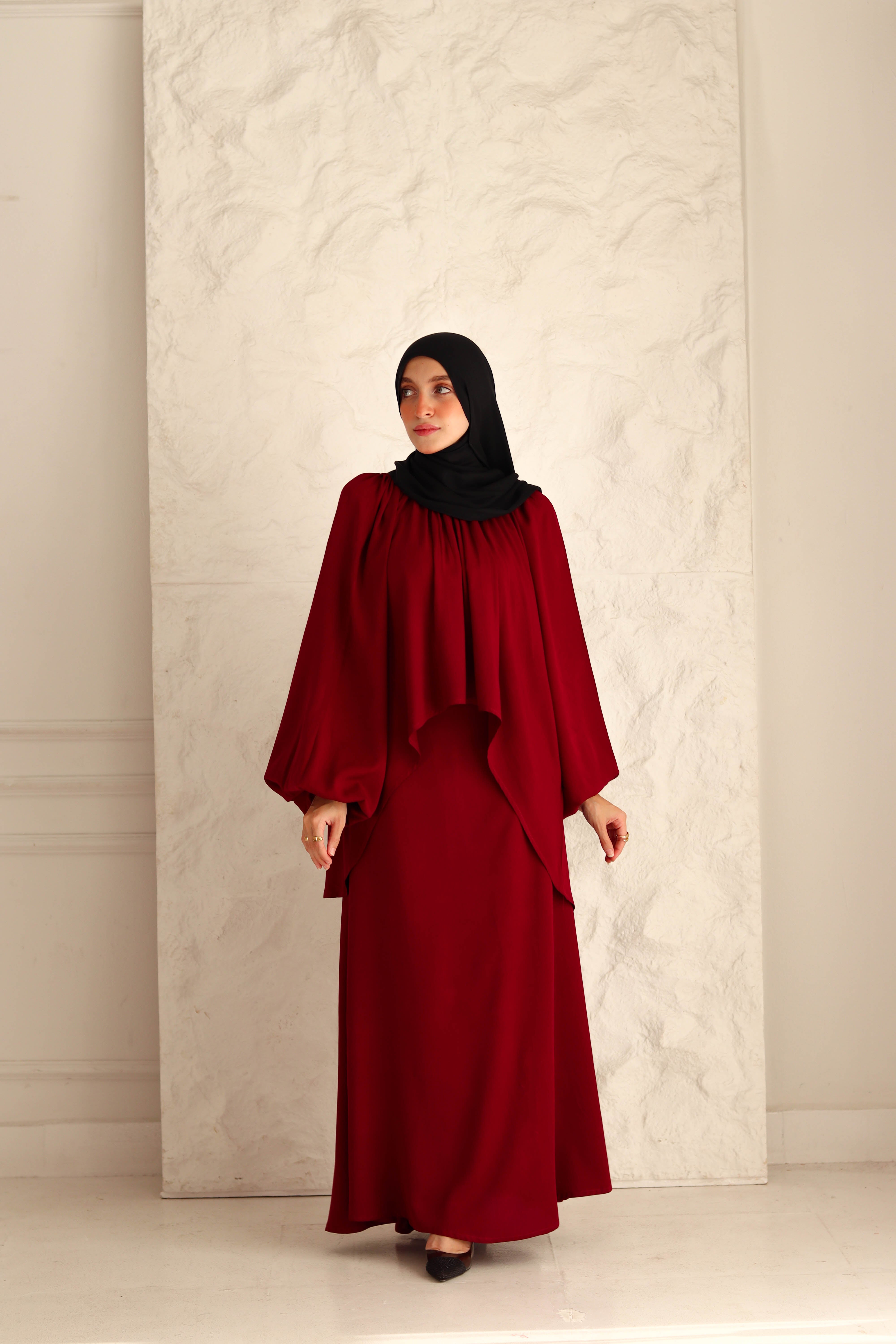 Nara Set In Maroon
