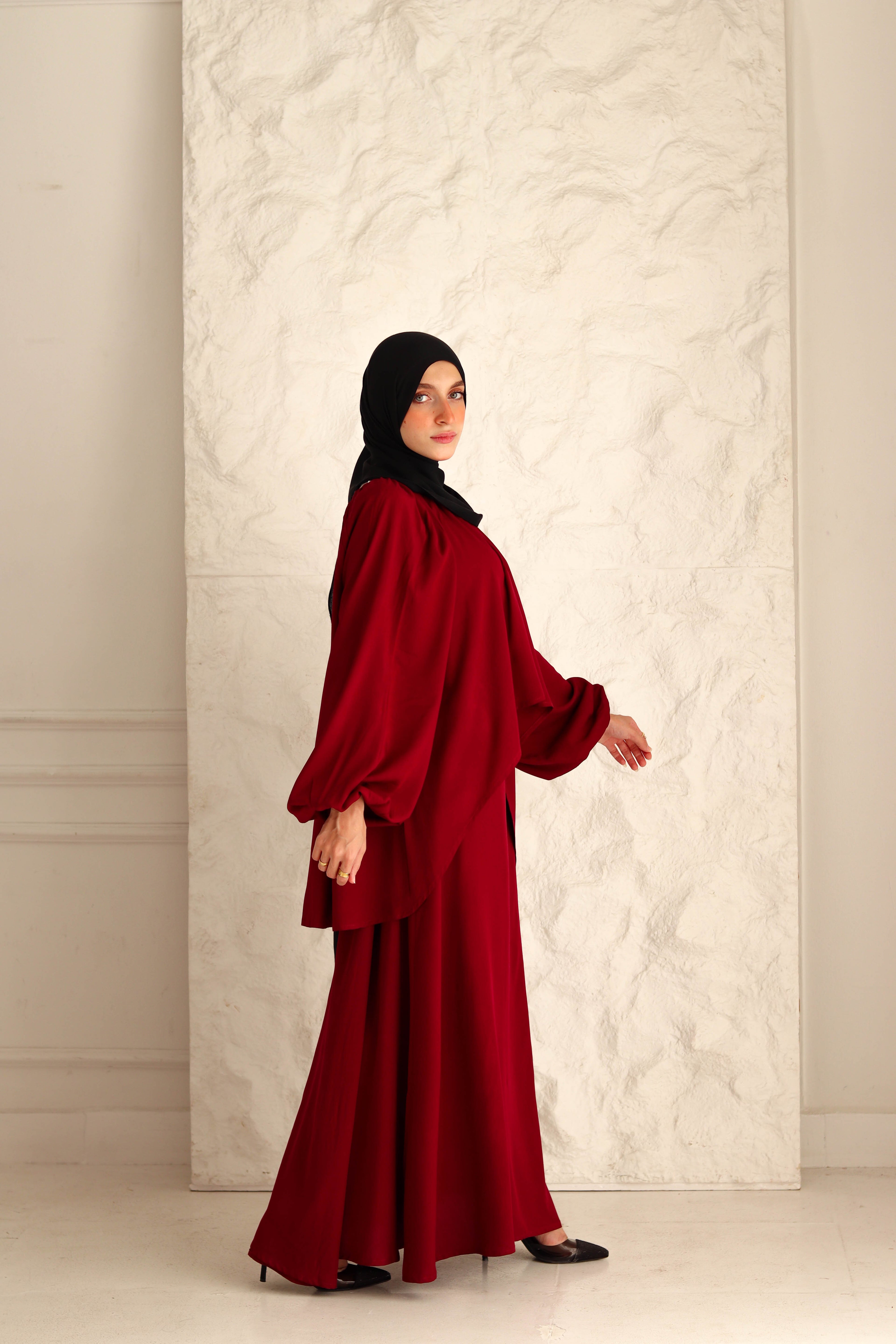 Nara Set In Maroon