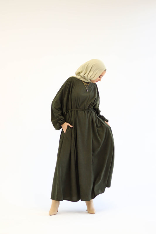 Folloria Dress In Olive-Green