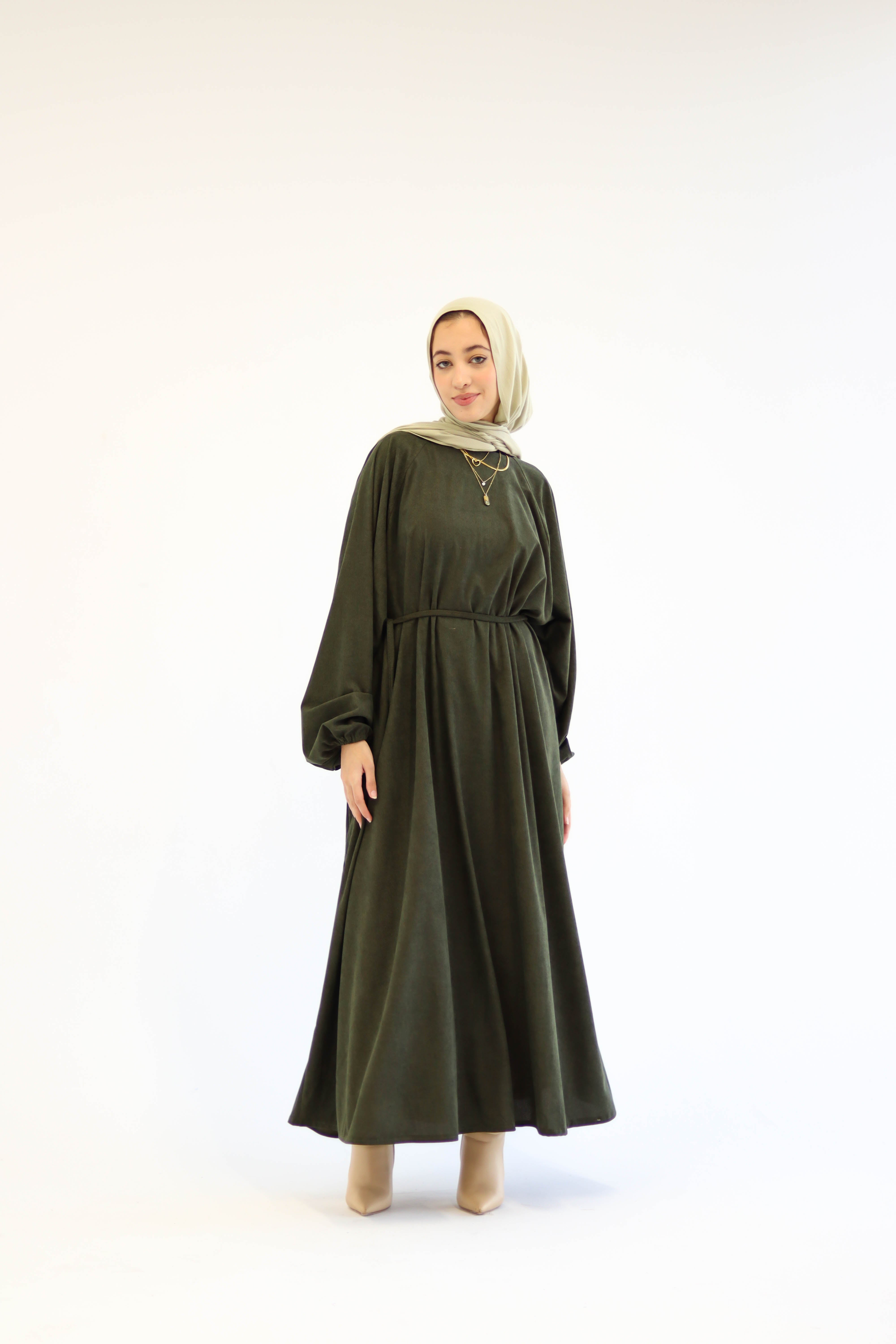 Folloria Dress In Olive-Green