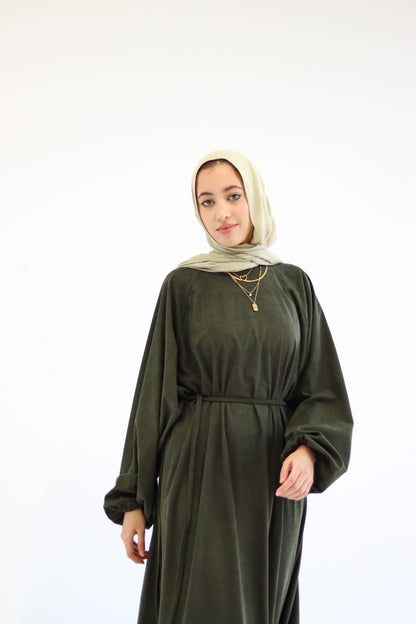 Folloria Dress In Olive-Green