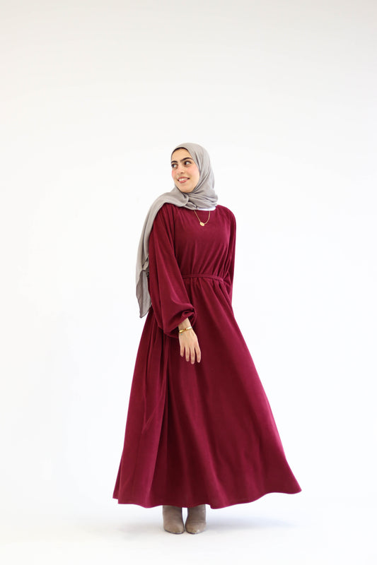 Folloria Dress In Burgundy