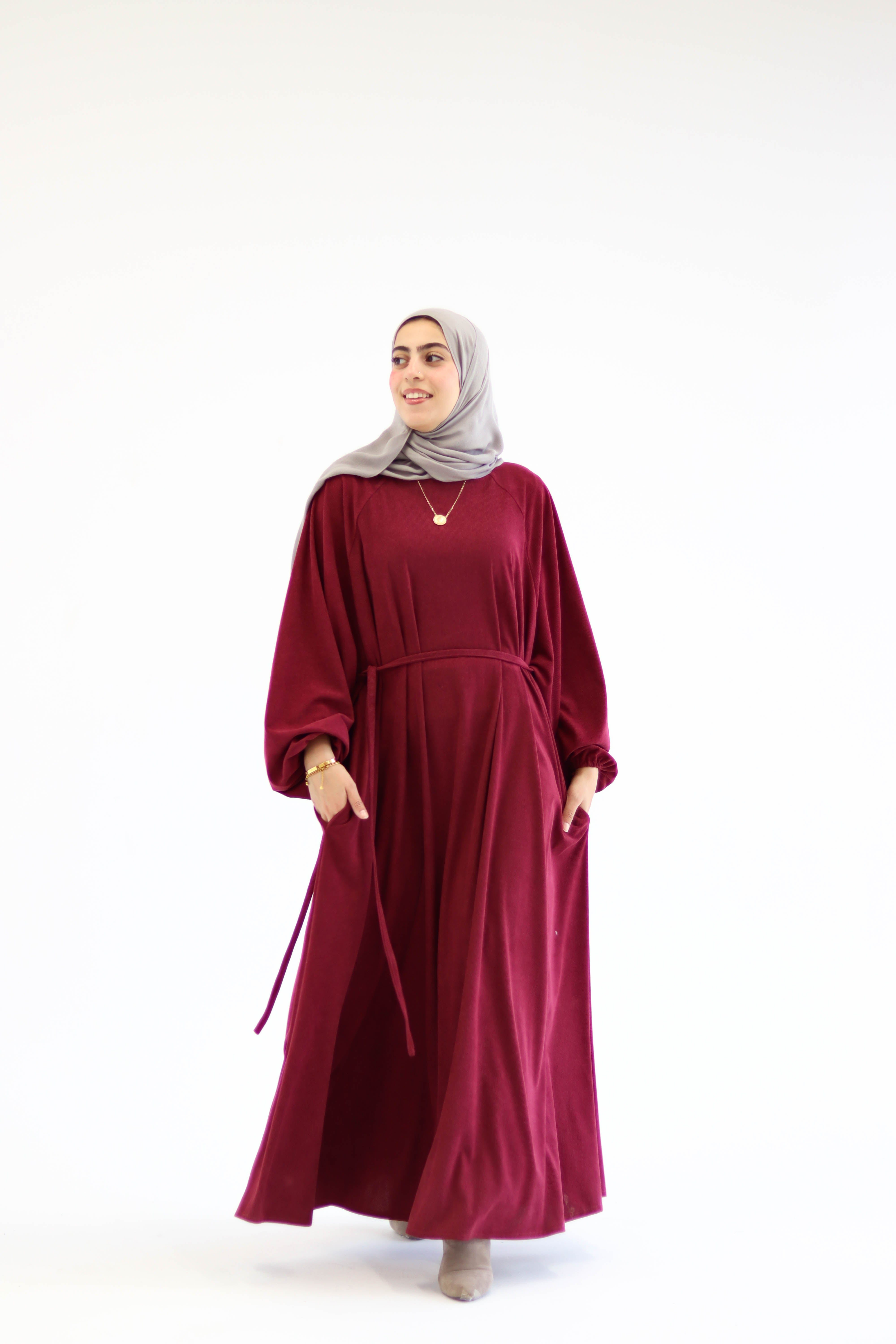 Folloria Dress In Burgundy