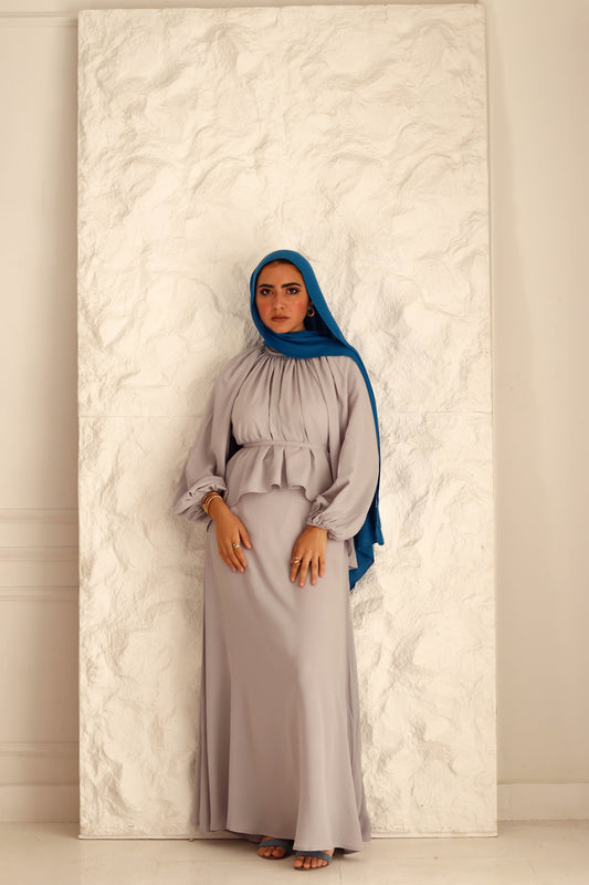 Nara Set|Blouse|Skirt In Grey