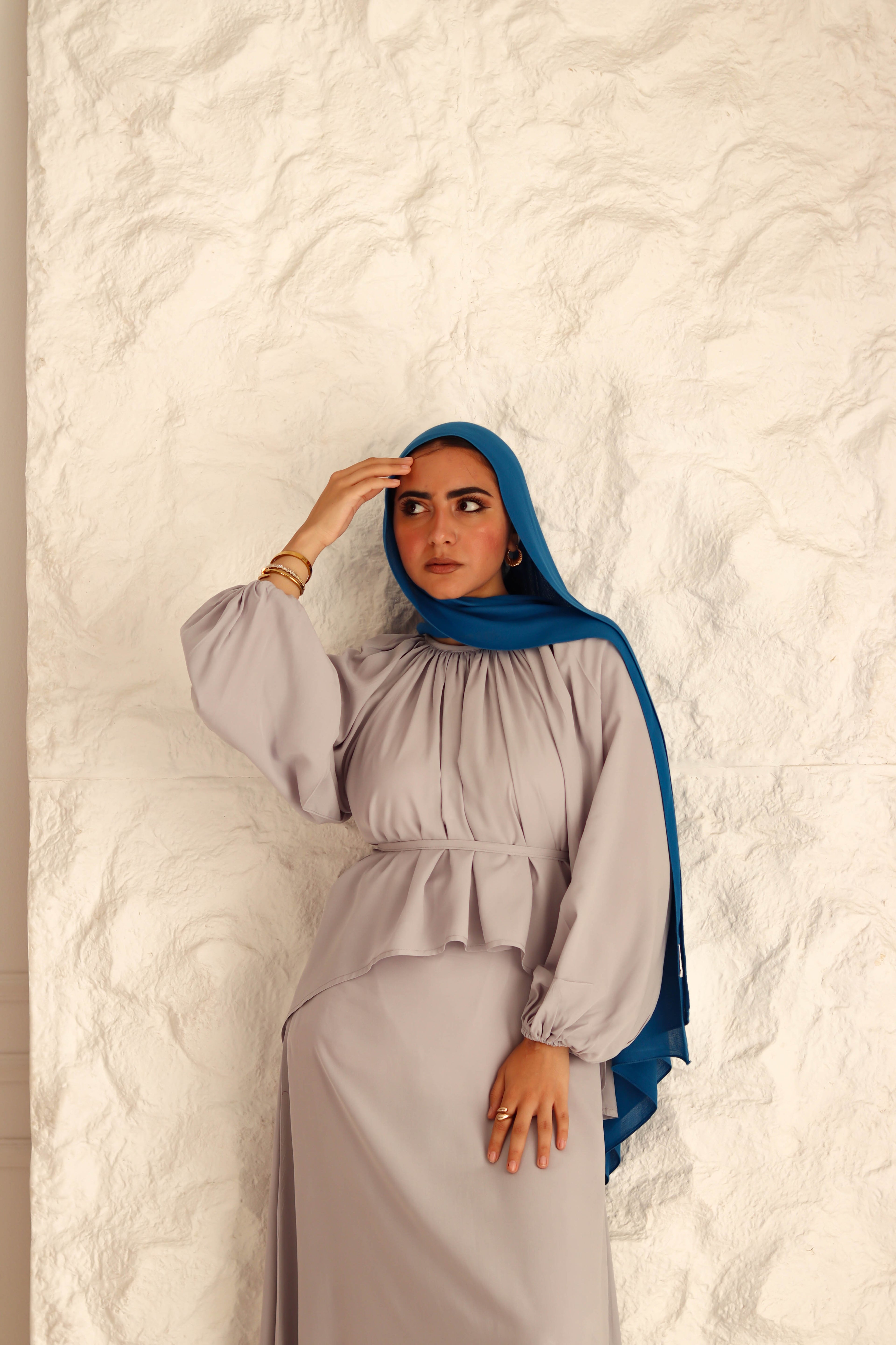Nara Set|Blouse|Skirt In Grey