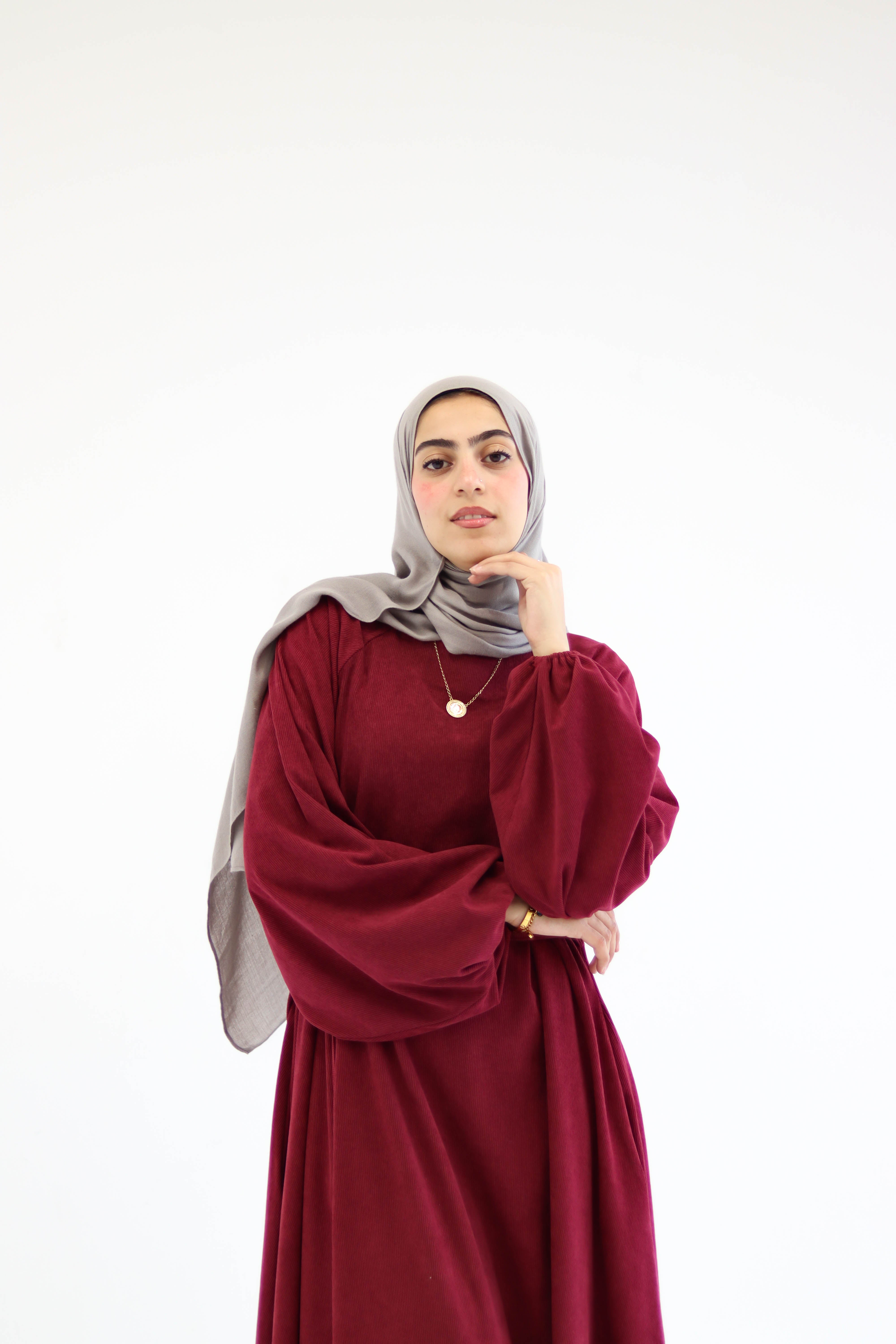 Folloria Dress In Burgundy