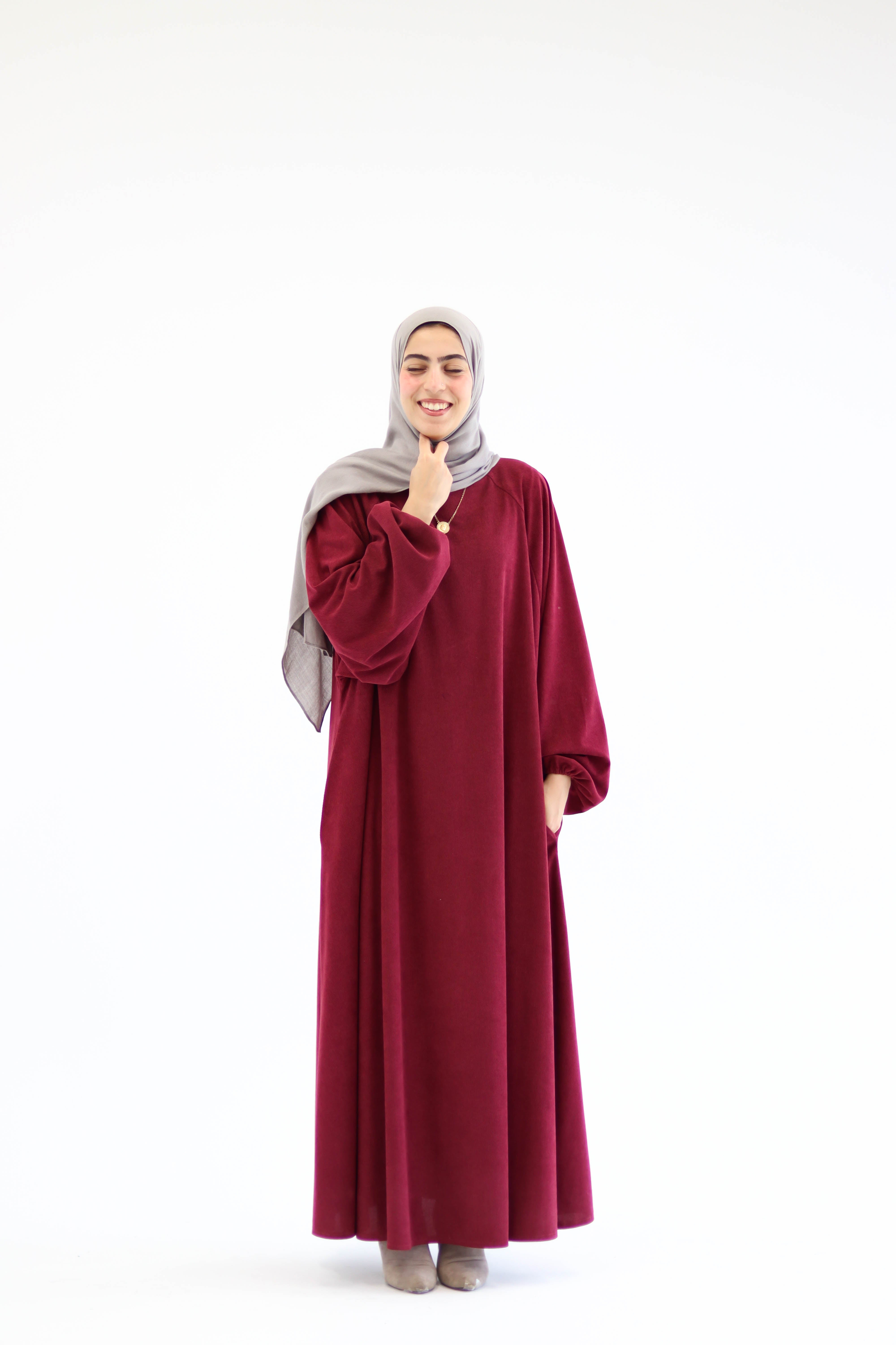 Folloria Dress In Burgundy