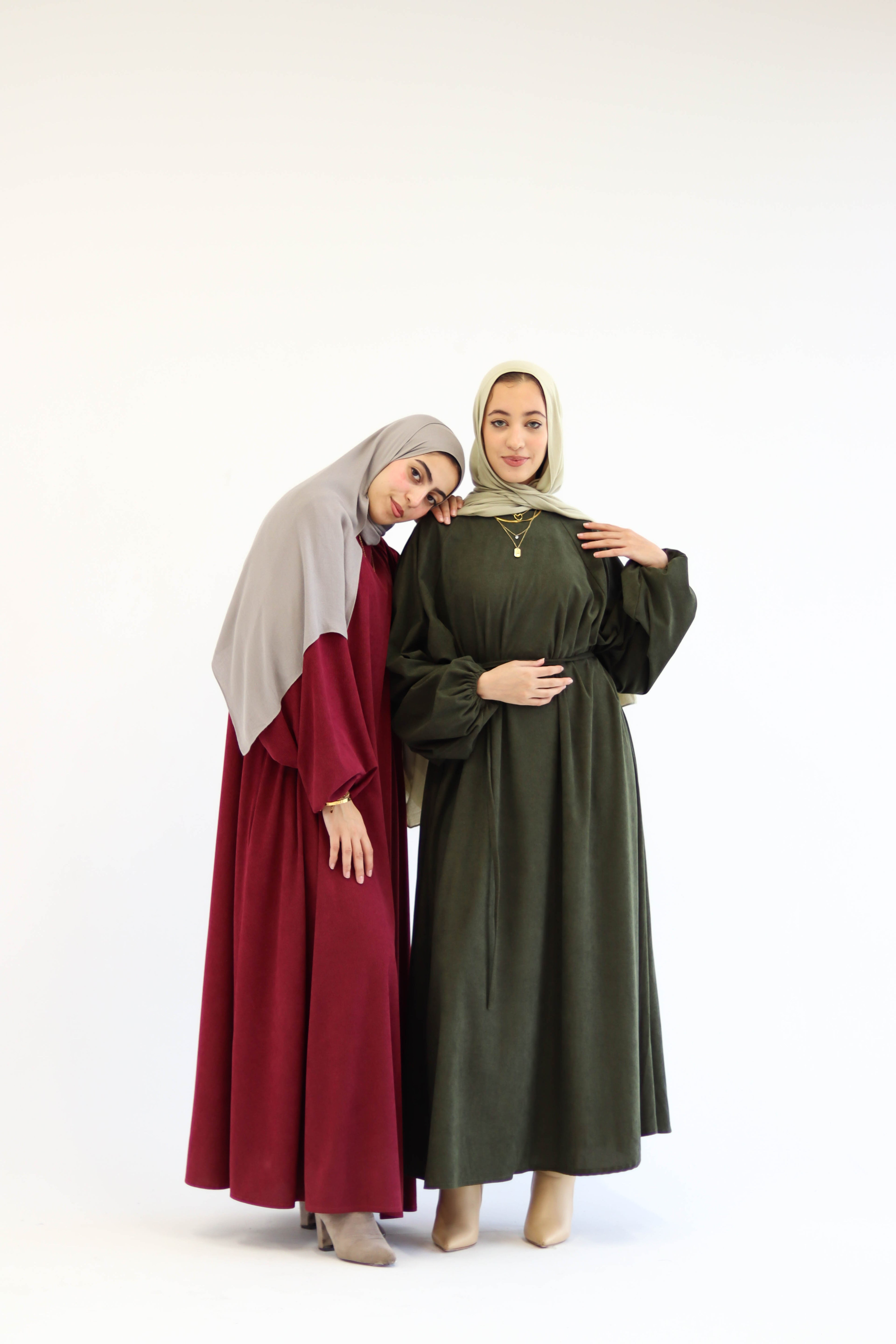 Folloria Dress In Olive-Green