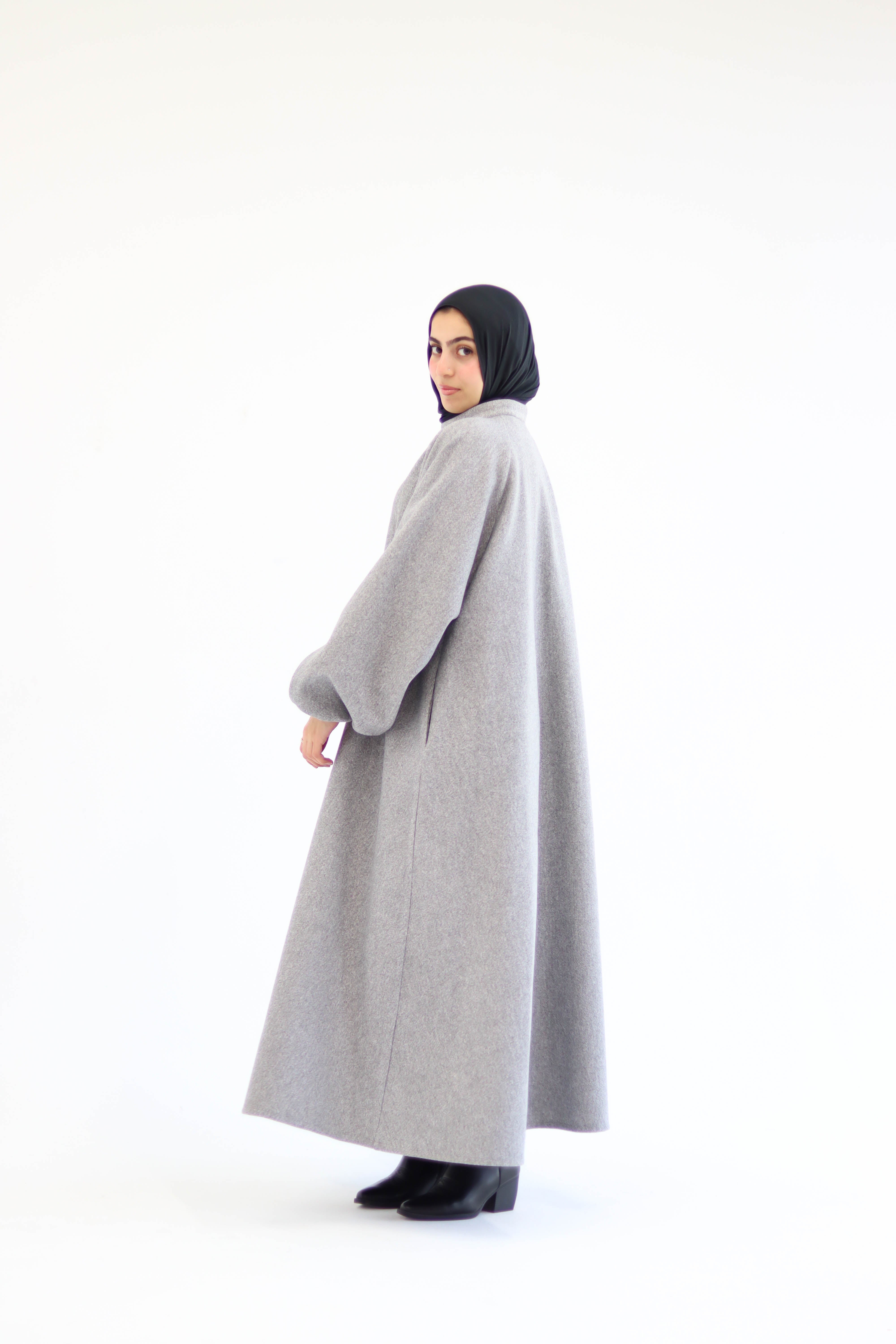 Tiana Dress Coat In Grey